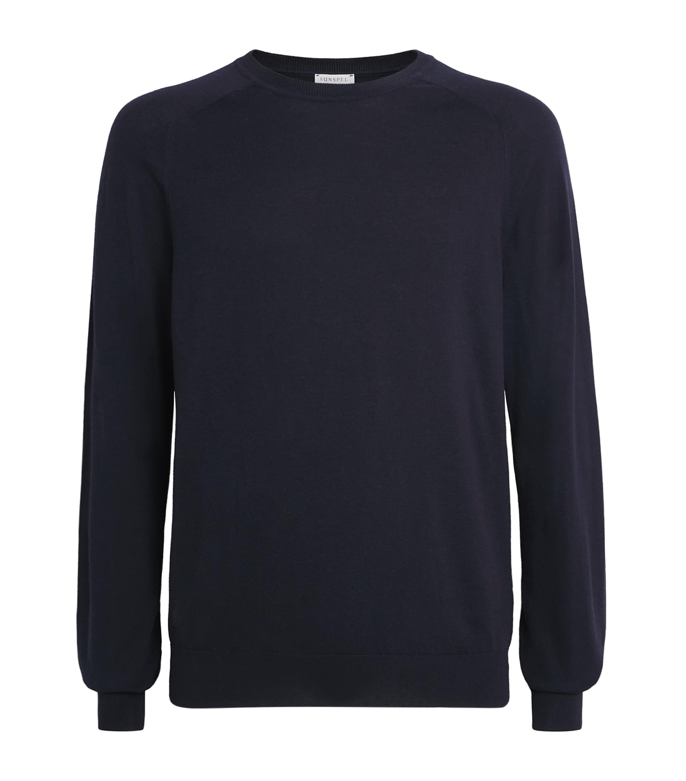 Sunspel Mens Sea Island Cotton-Cashmere Sweater Midnight Navy