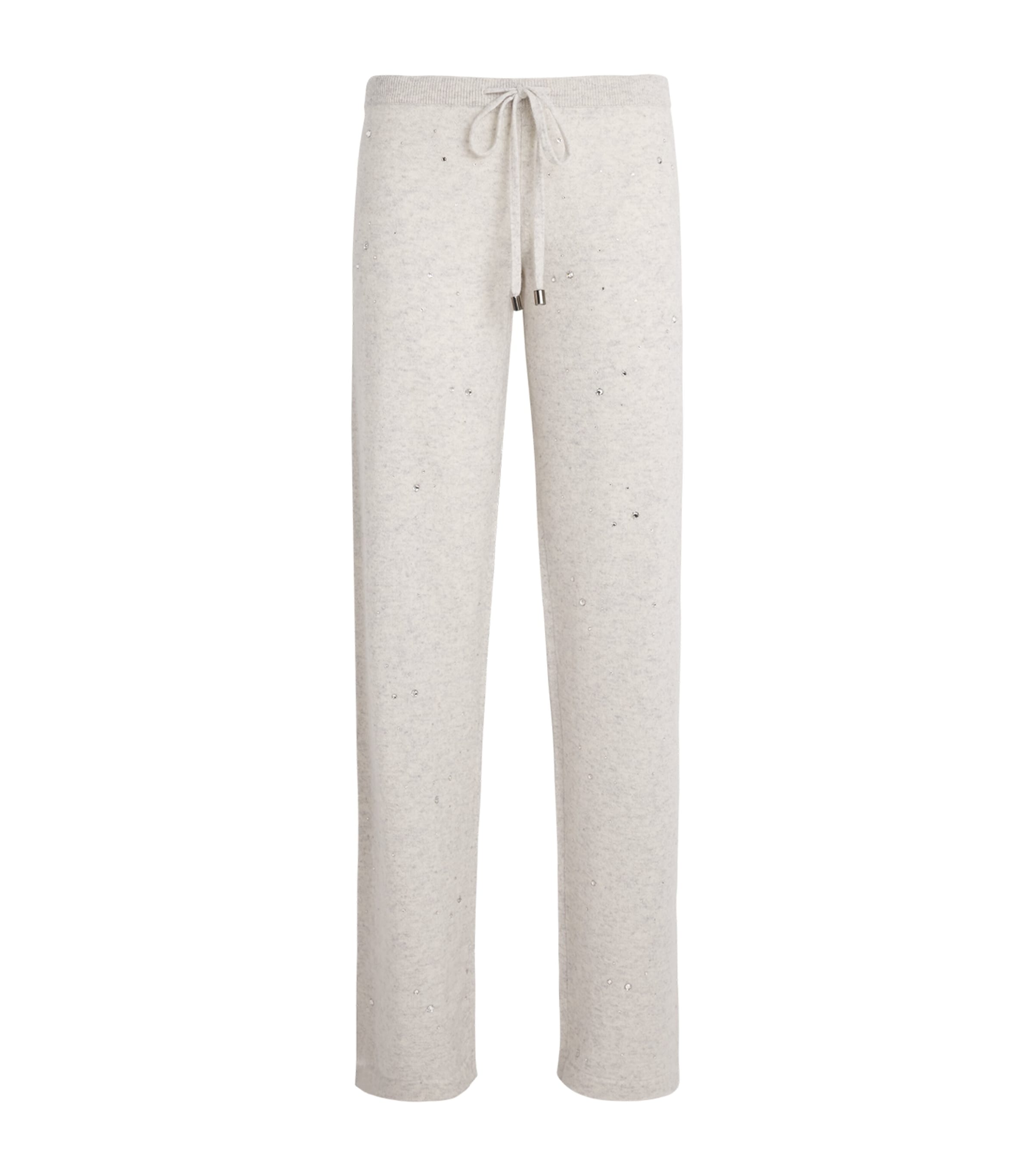 William Sharp Womens Cashmere Crystal-Embellished Sweatpants Silverhaze Crystal