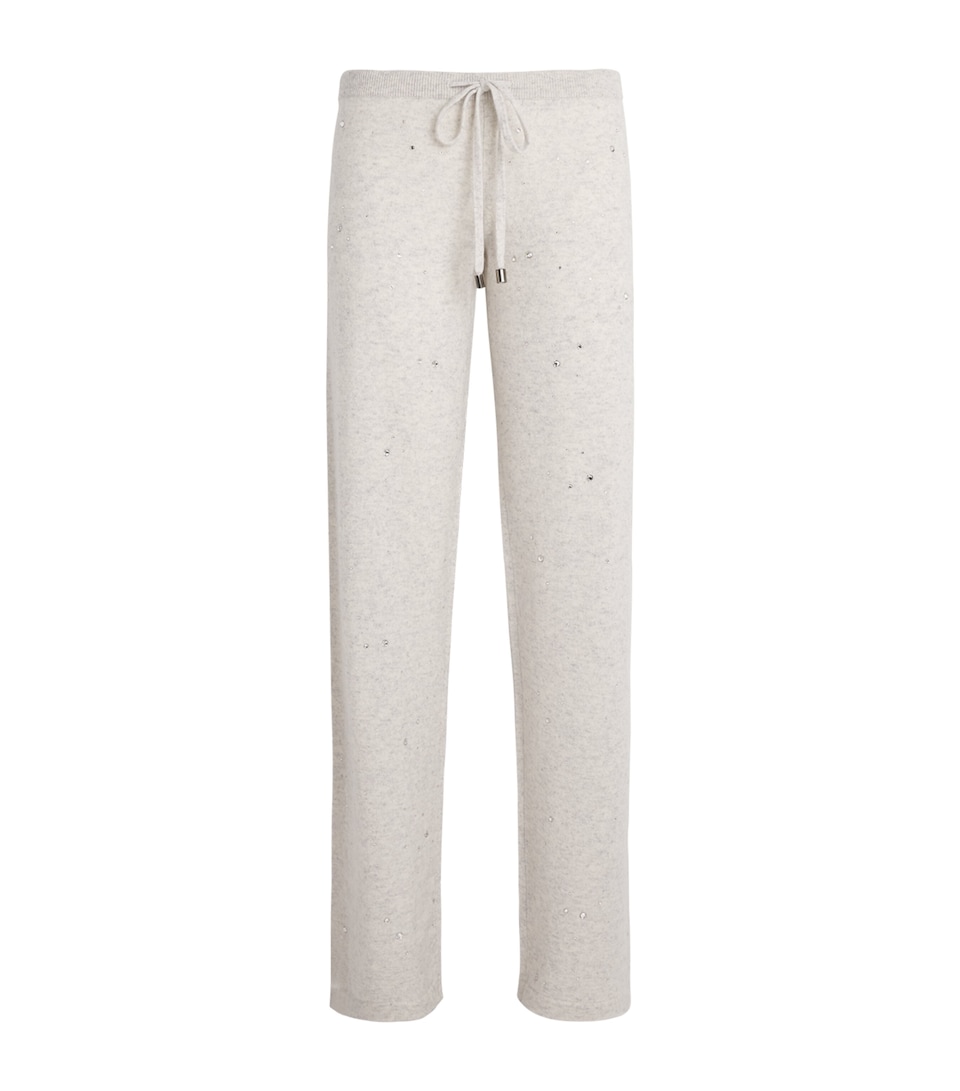 William Sharp Womens Cashmere Crystal-Embellished Sweatpants Silverhaze Crystal