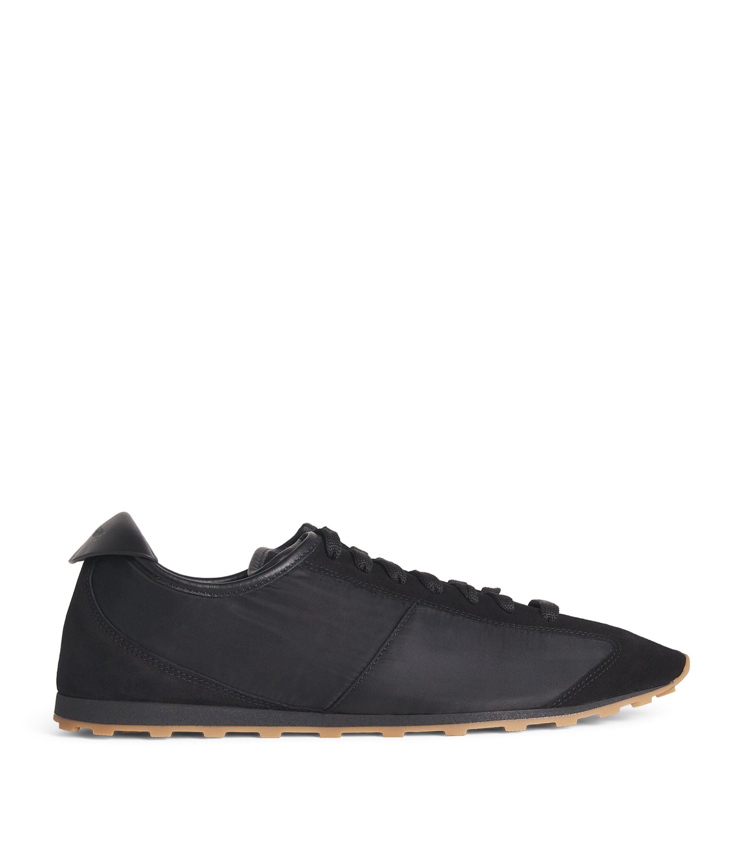 Leather-Trim Tennis Sneakers