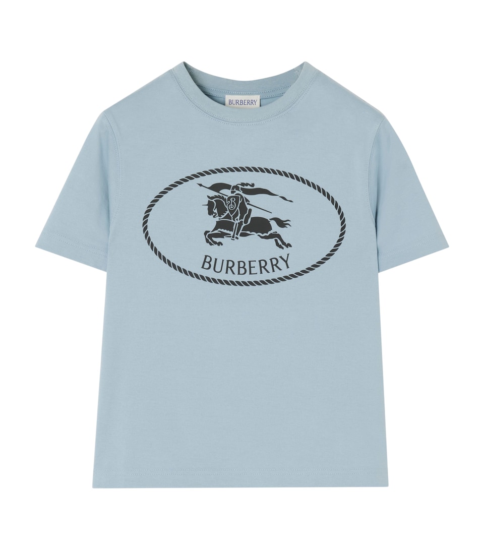Burberry Kids Cotton EKD Stamp T-Shirt (4-12 Years) Misty Blue