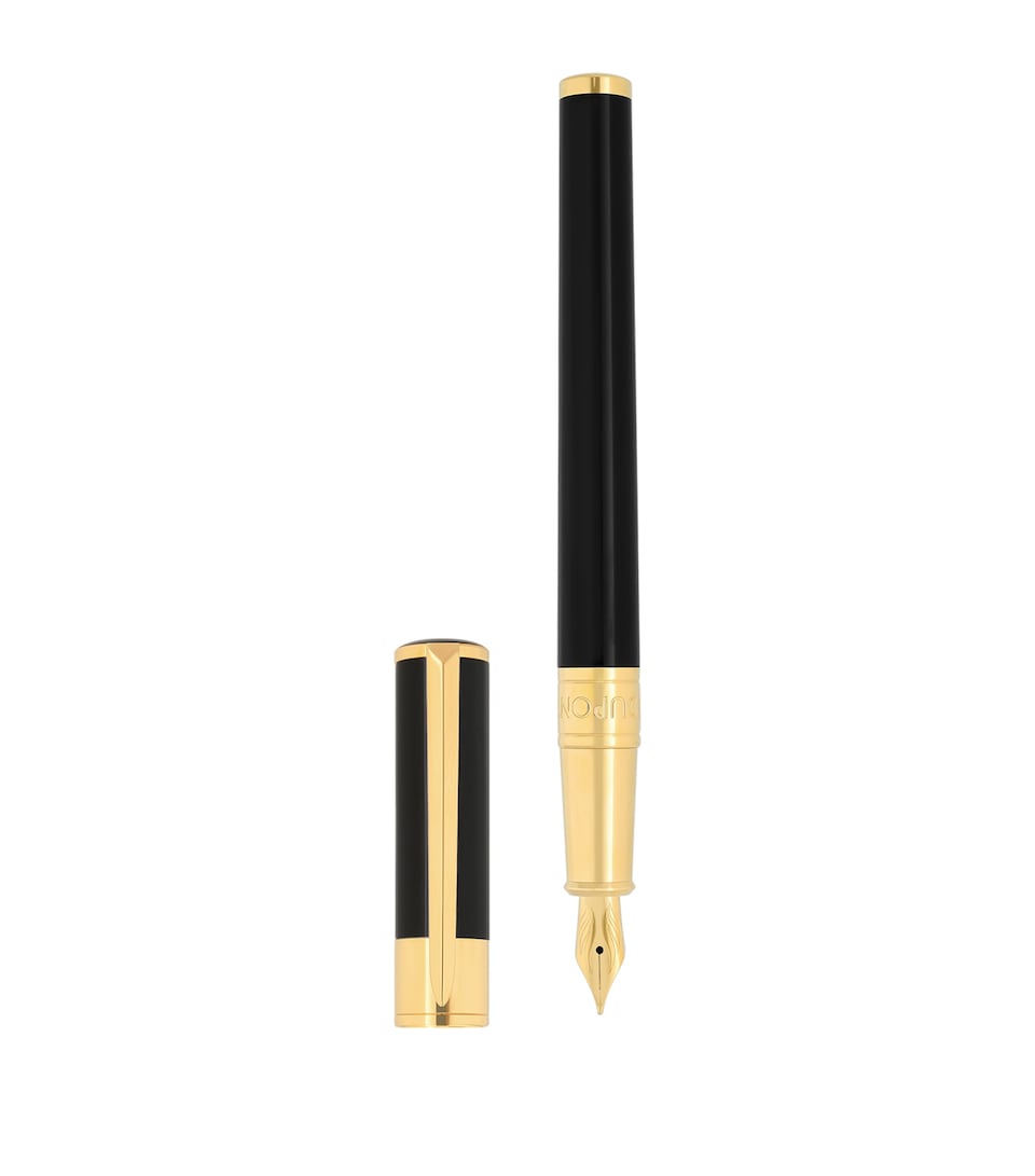 S.T. Dupont Initial Fountain Pen Black & Golden
