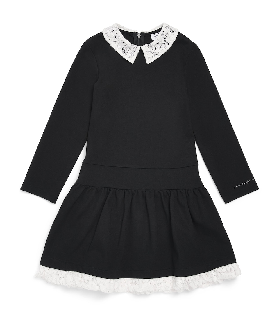 Il Gufo Milano Jersey Lace Collar Dress (2-12 Years) Black