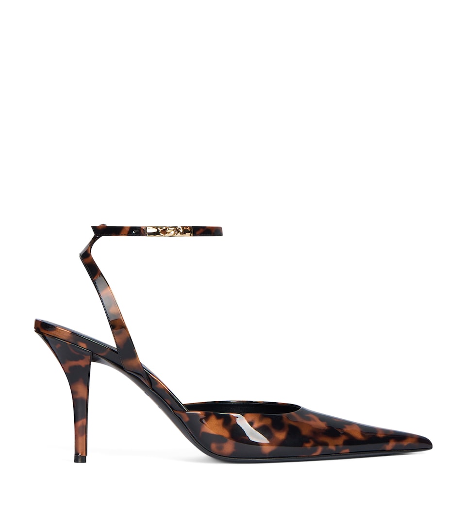 Balmain Leather Print Pumps Tartaruga