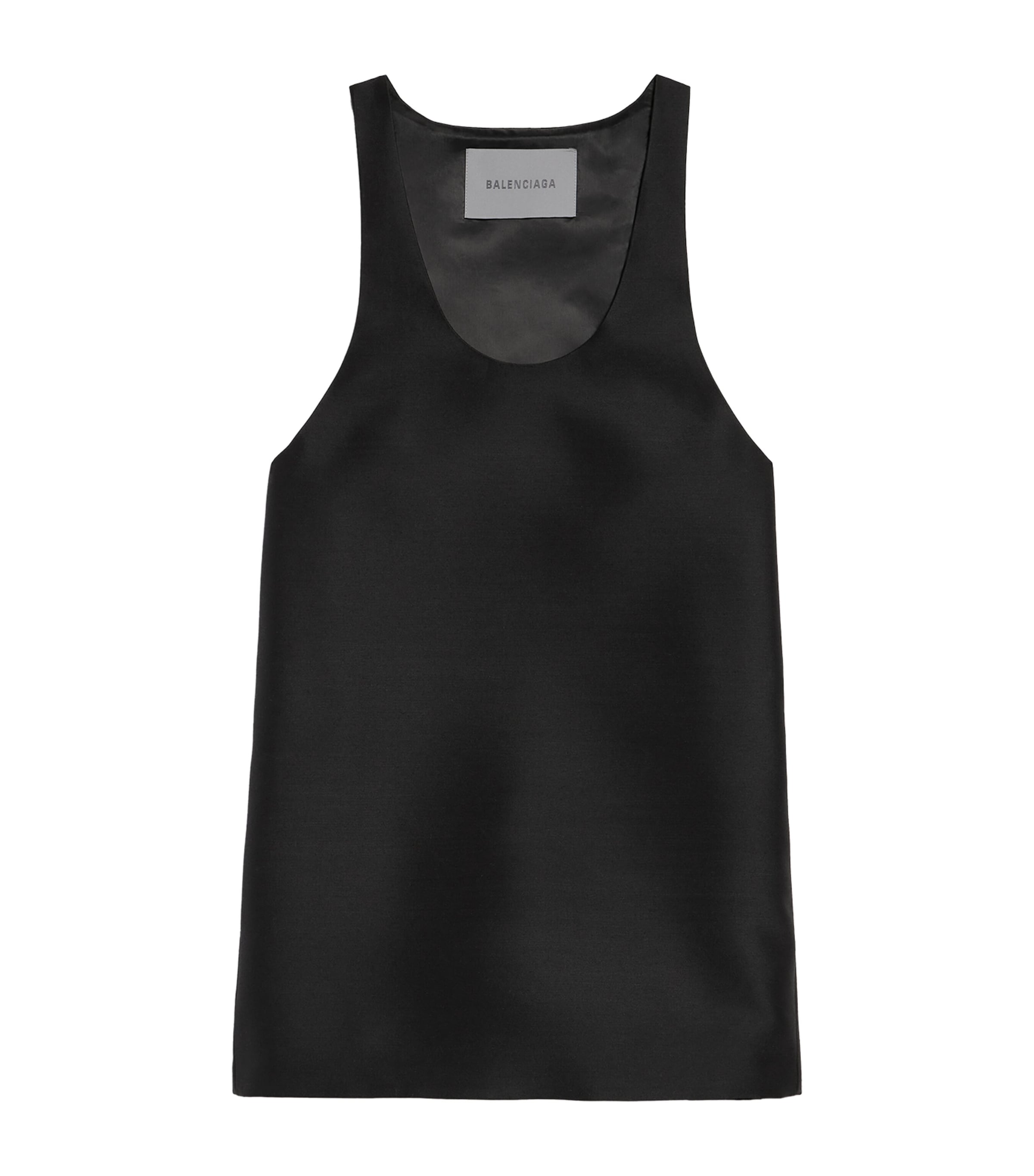 Balenciaga Womens Wool-Silk Scoop-Neck Top