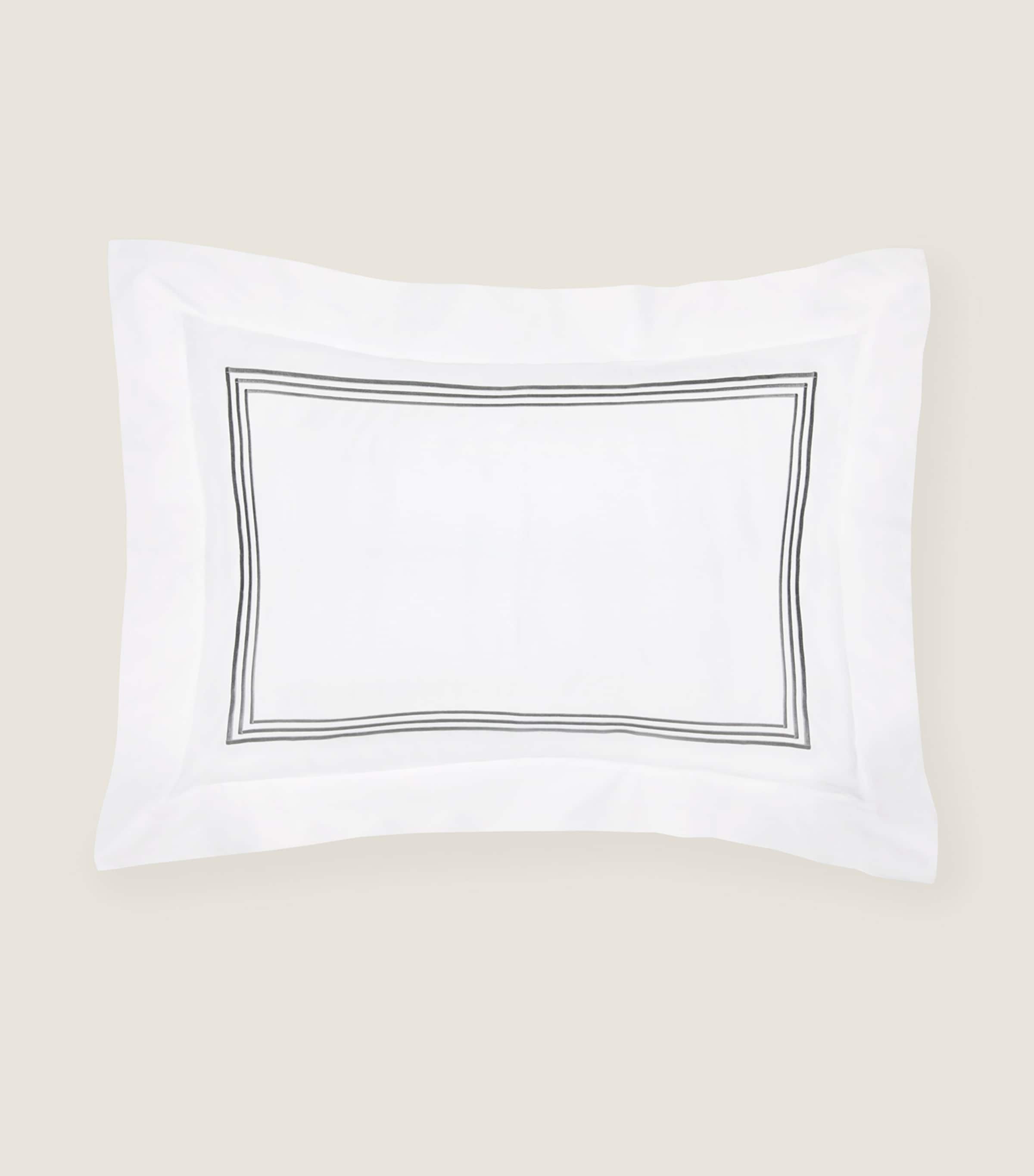 Pratesi Tre Righe Pillowcase (50cm x 75cm) Wht/charcoal