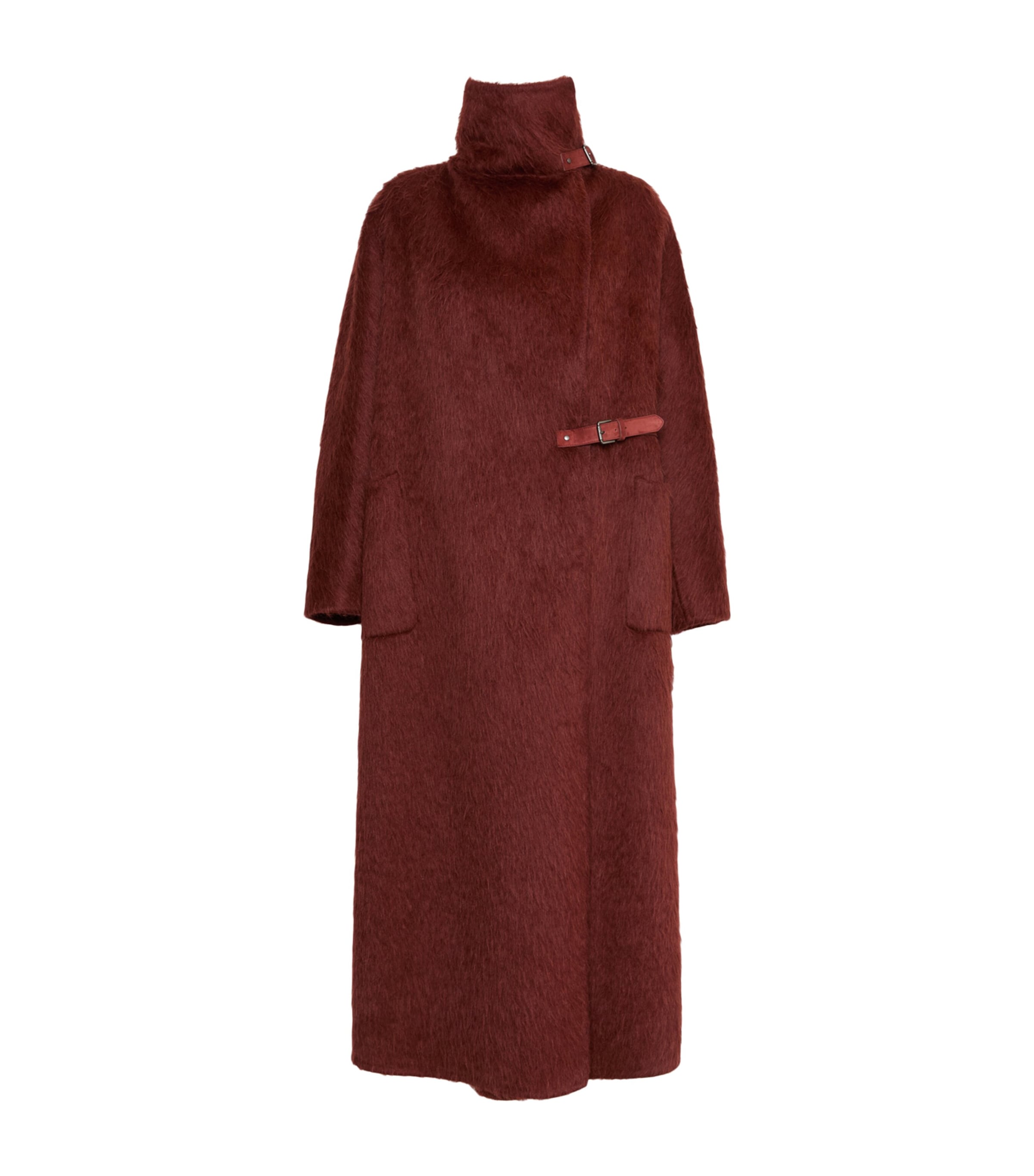 Max Mara Womens Virgin Wool-Alpaca Coat Rust