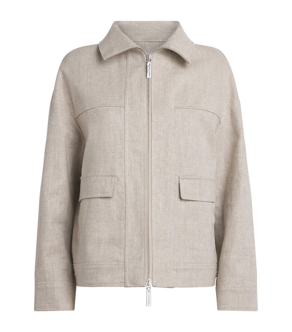 Yves Salomon Womens Linen Double-Faced Jacket