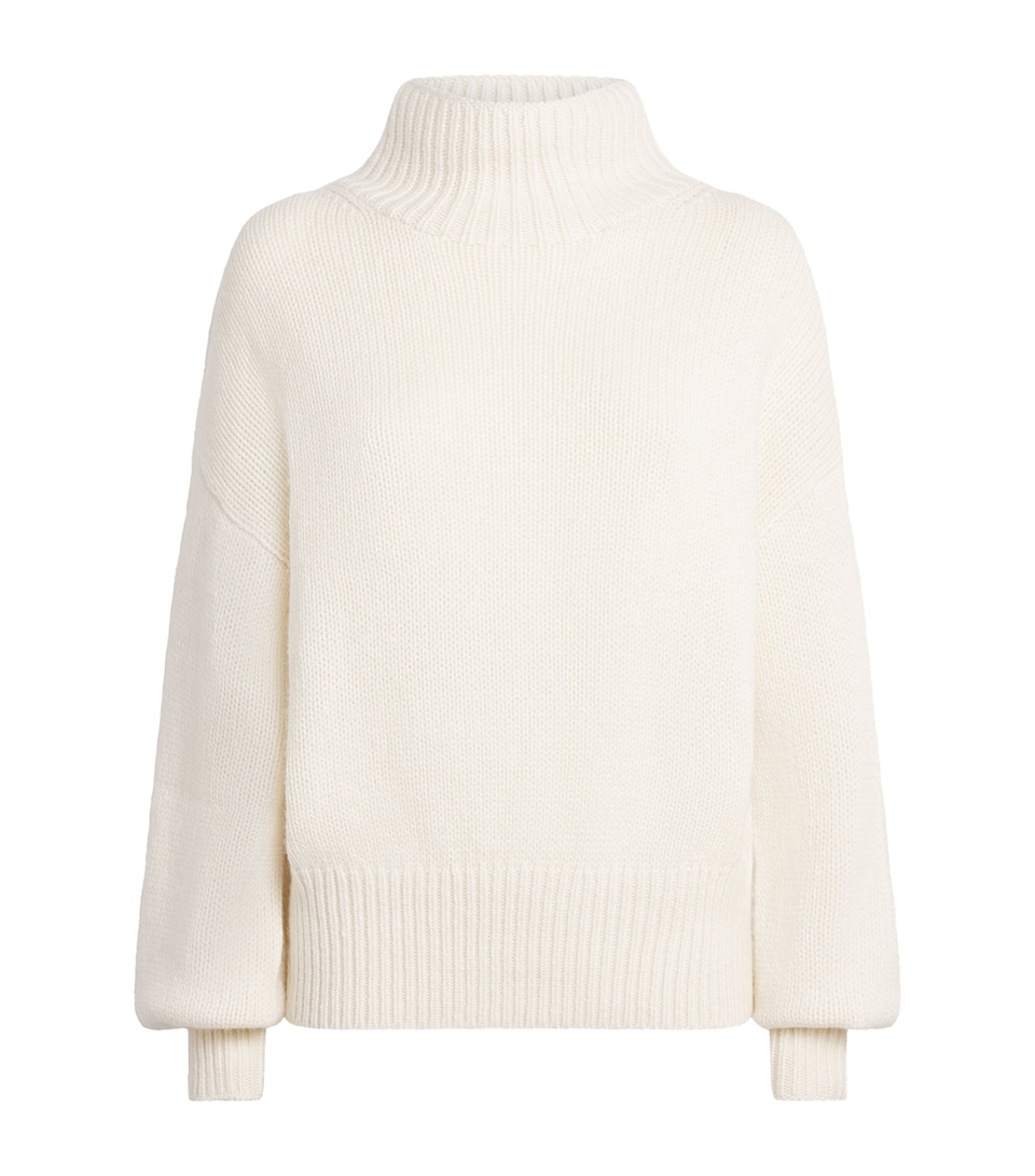 Polo Ralph Lauren Womens Cashmere Funnel-Neck Sweater Cream
