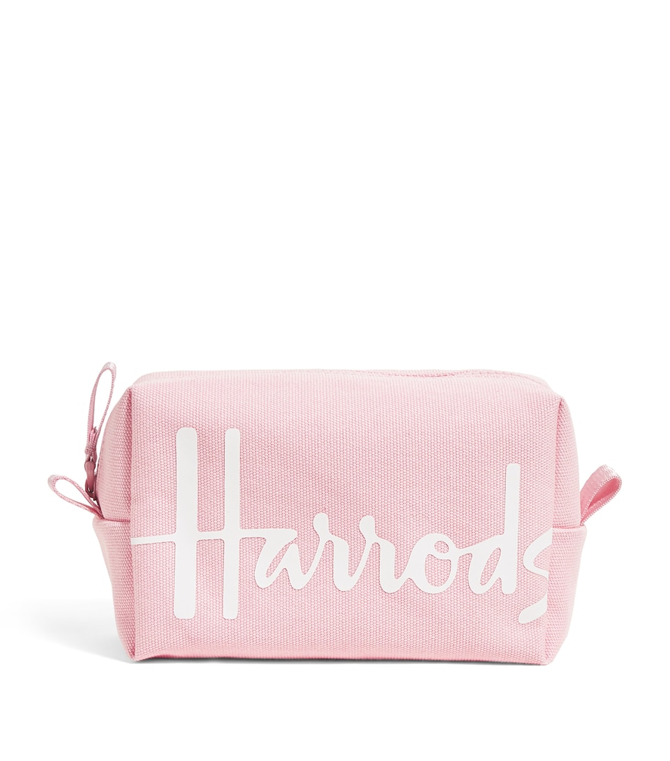 Harrods Cotton Logo Cosmetics Bag Light Pink