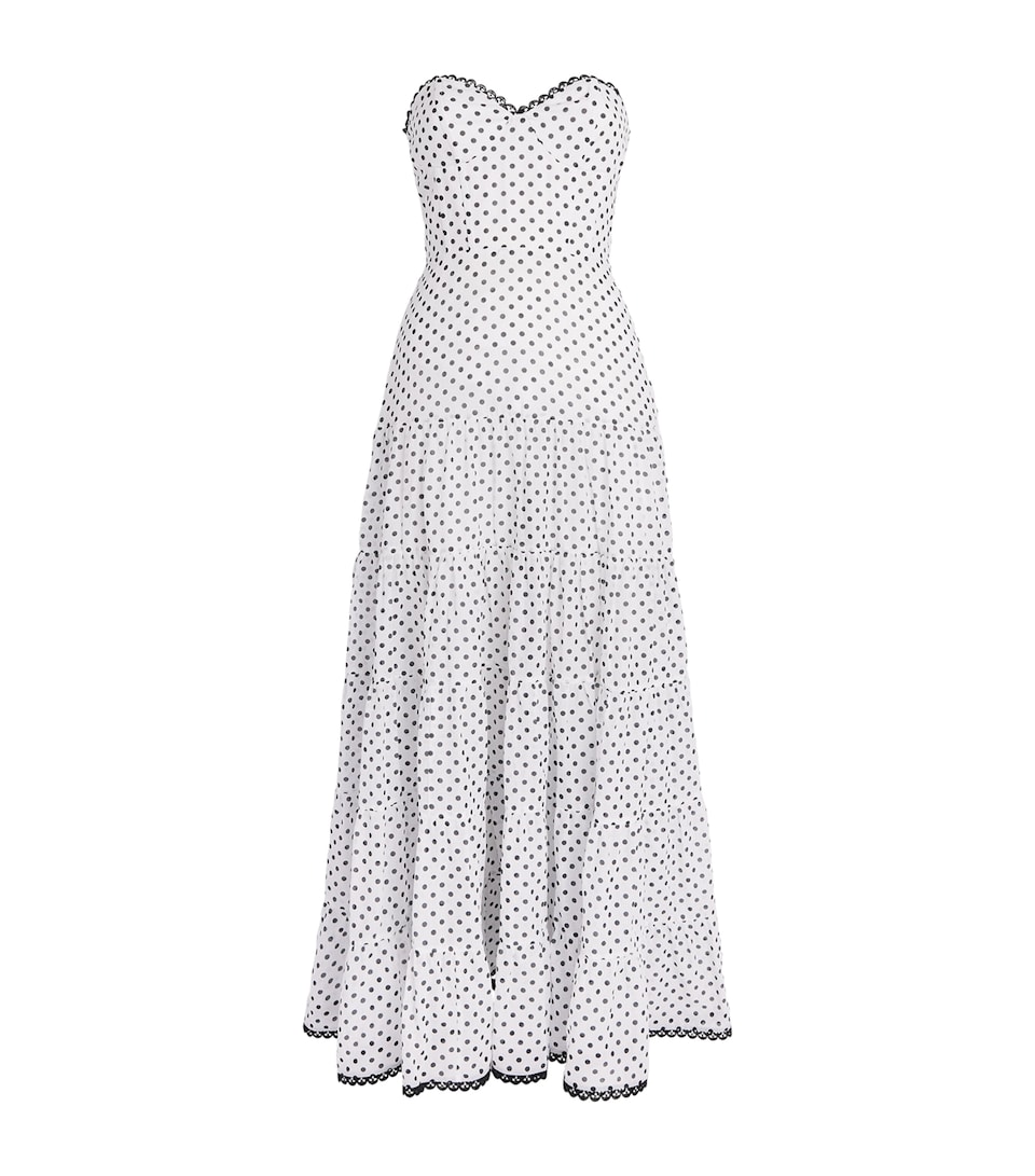 Charo Ruiz Ibiza Womens Polka Dot Jimena Midi Dress White Dots