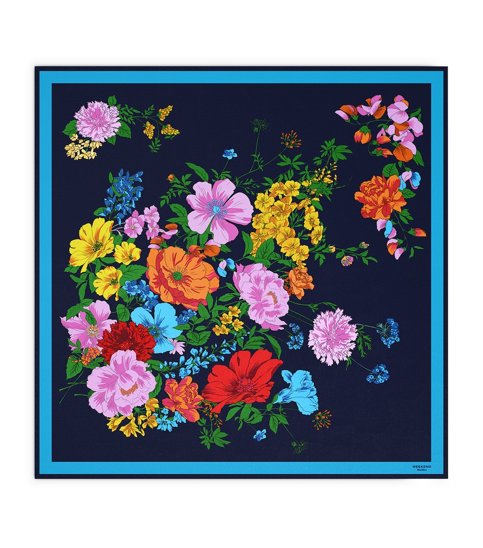 Weekend Max Mara Silk Floral Print Scarf Midnightblue