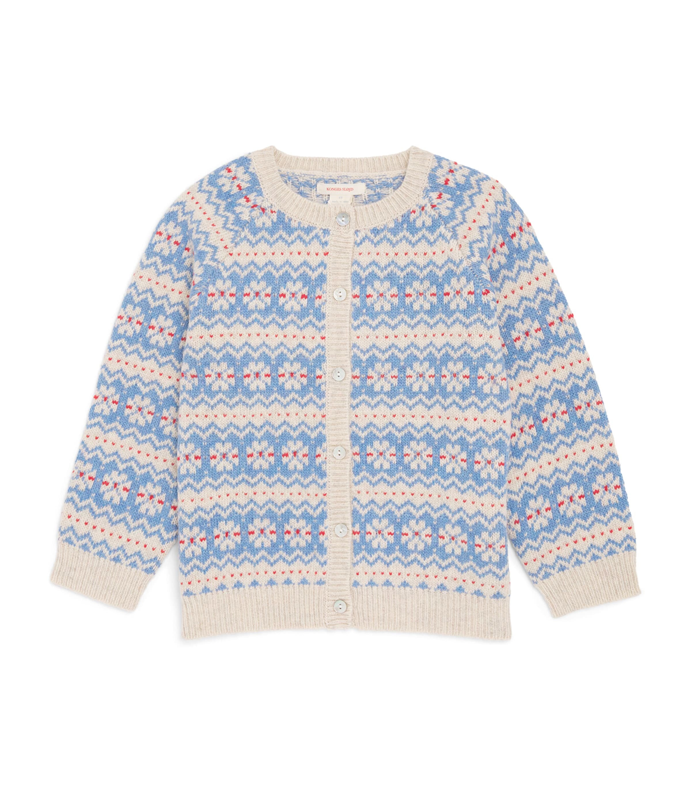 KONGES SLOJD Wool-Blend Billi Cardigan (9 Months - 10 Years) Blue Multi