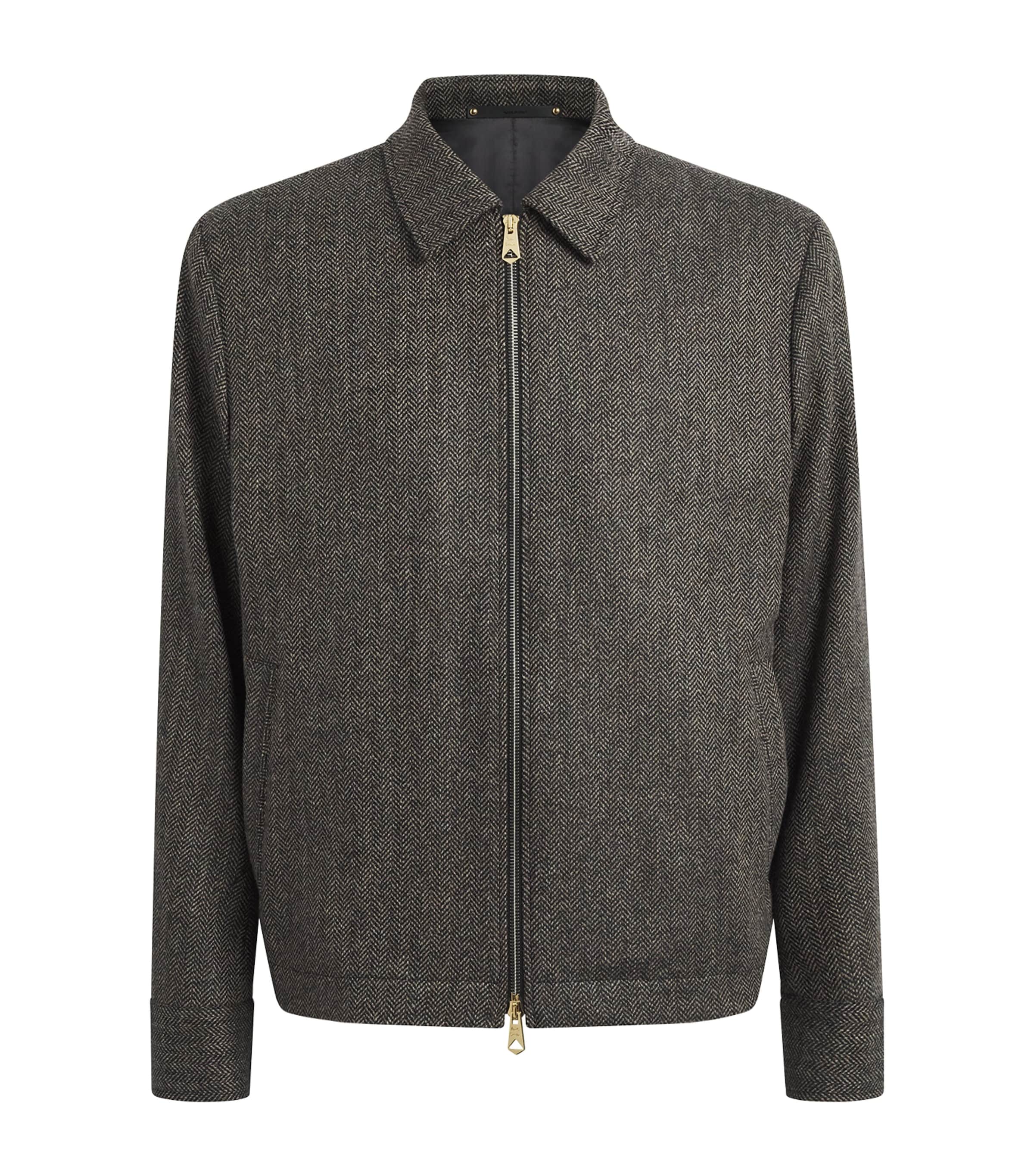 Paul Smith Mens Wool-Cashmere Herringbone Jacket