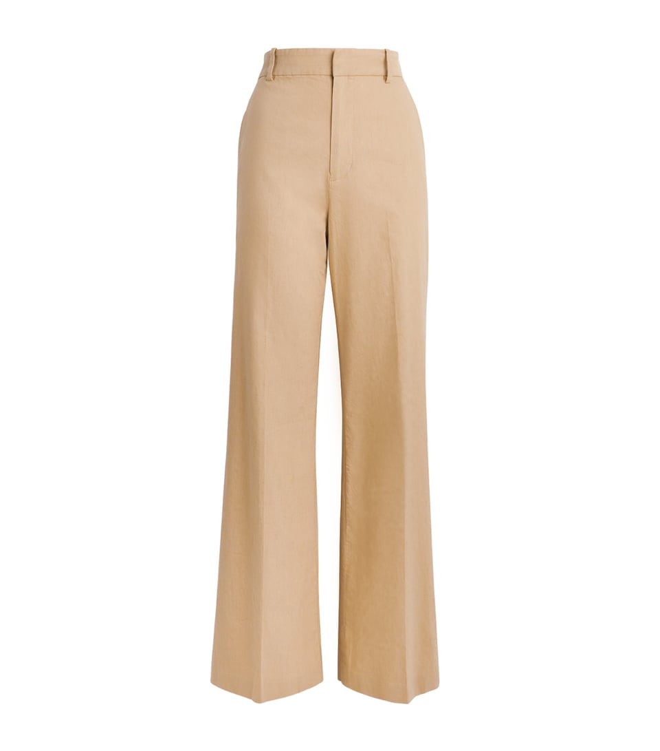 Polo Ralph Lauren Womens Stretch Cotton-Linen Beaton Trousers Classic Camel