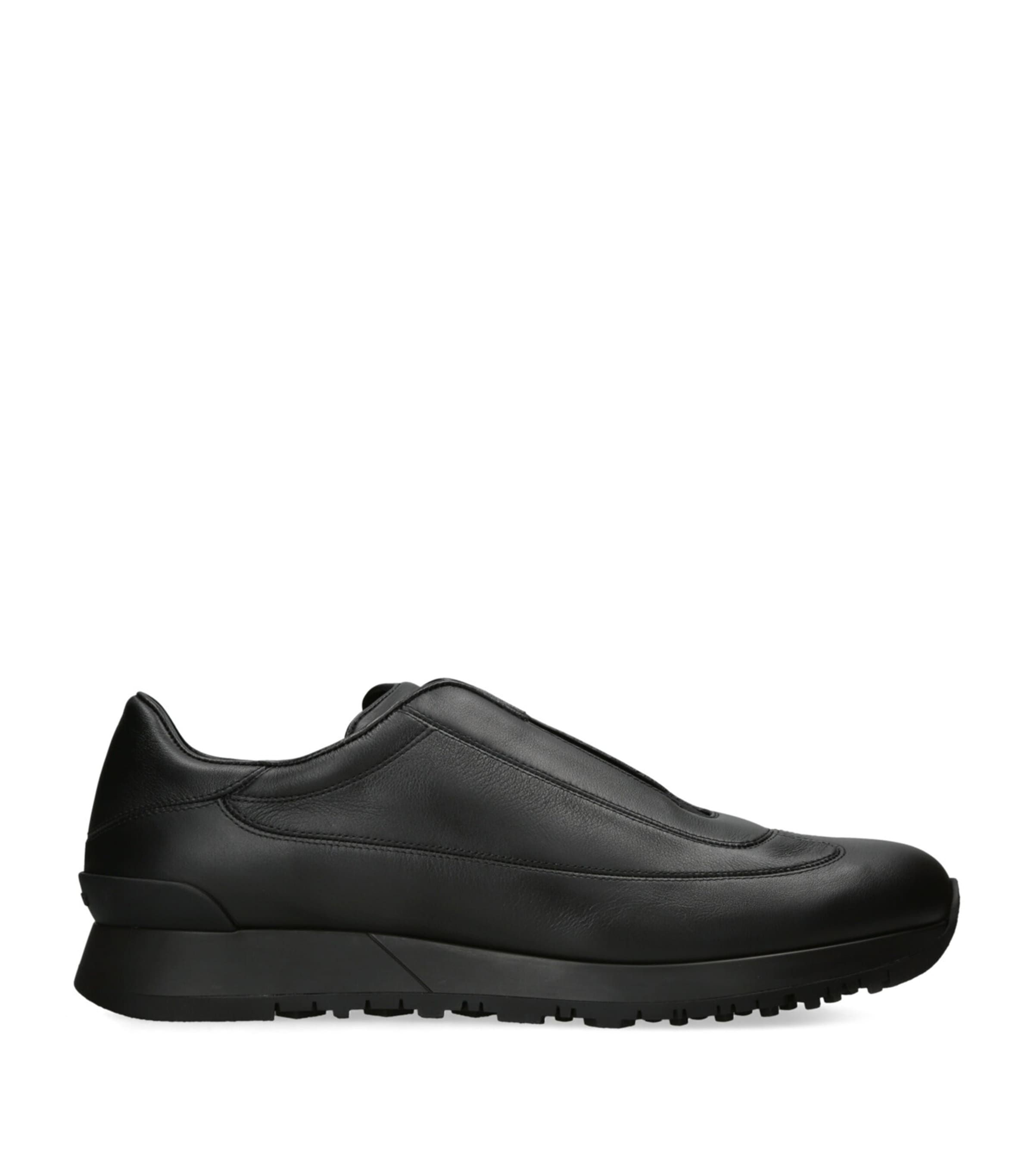 Leather Lift Slip-On Sneakers