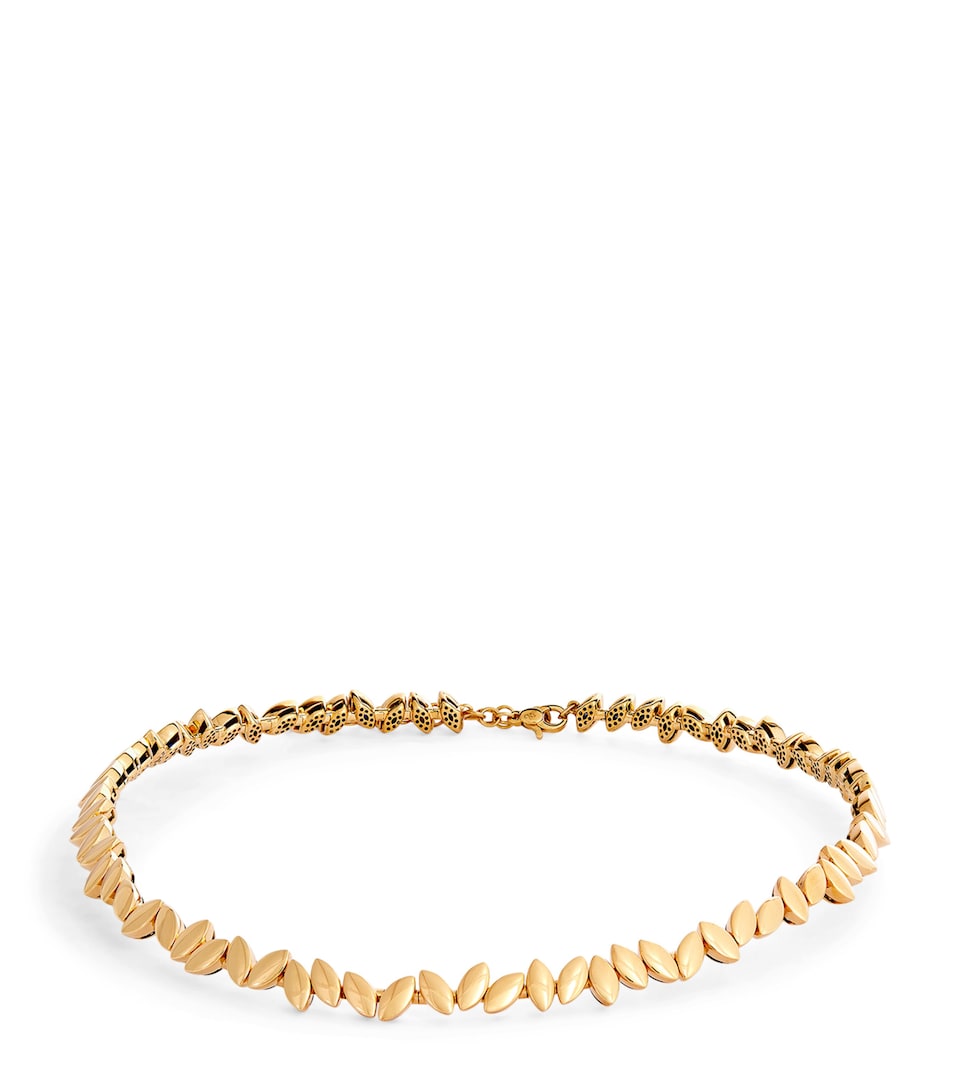 Yellow Gold Navette Choker Necklace