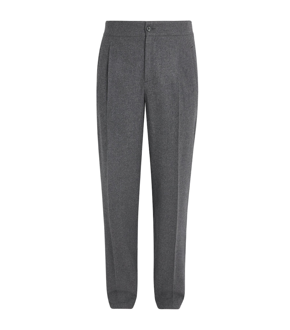 Isaia Mens Wool-Blend Comfort Slim Trousers