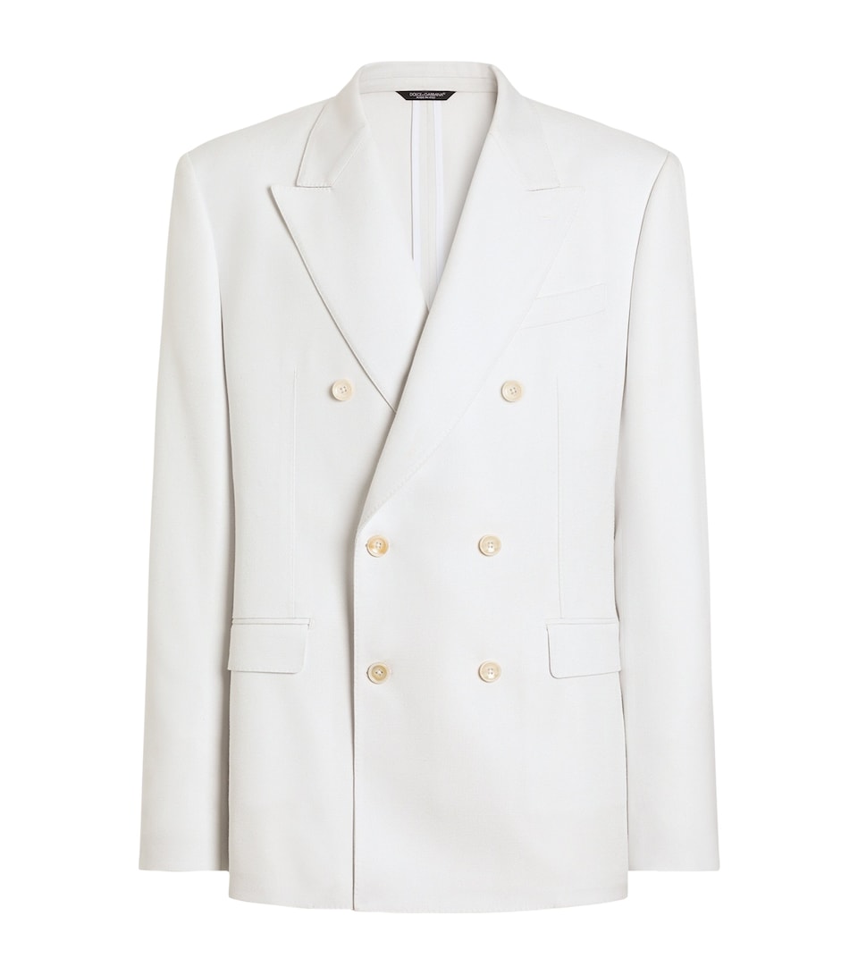 Dolce&Gabbana Mens Double-Breasted Blazer White
