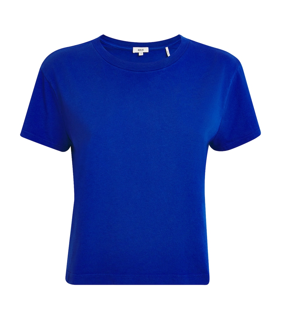 AGOLDE Womens Organic Cotton Adine Shrunken T-Shirt Cobalt Blue