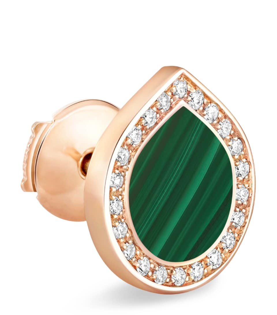 Repossi Rose Gold and Malachite Antifer Single Earring Pink Gold
