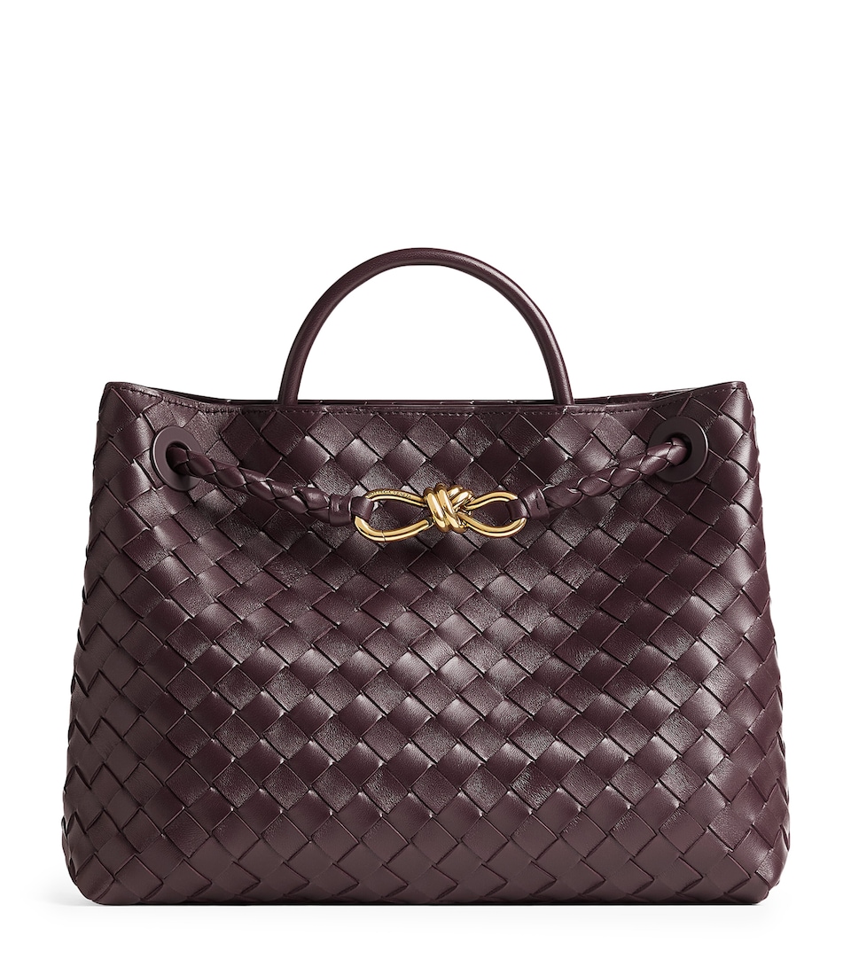 Small Intrecciato Leather Andiamo Top-Handle Bag