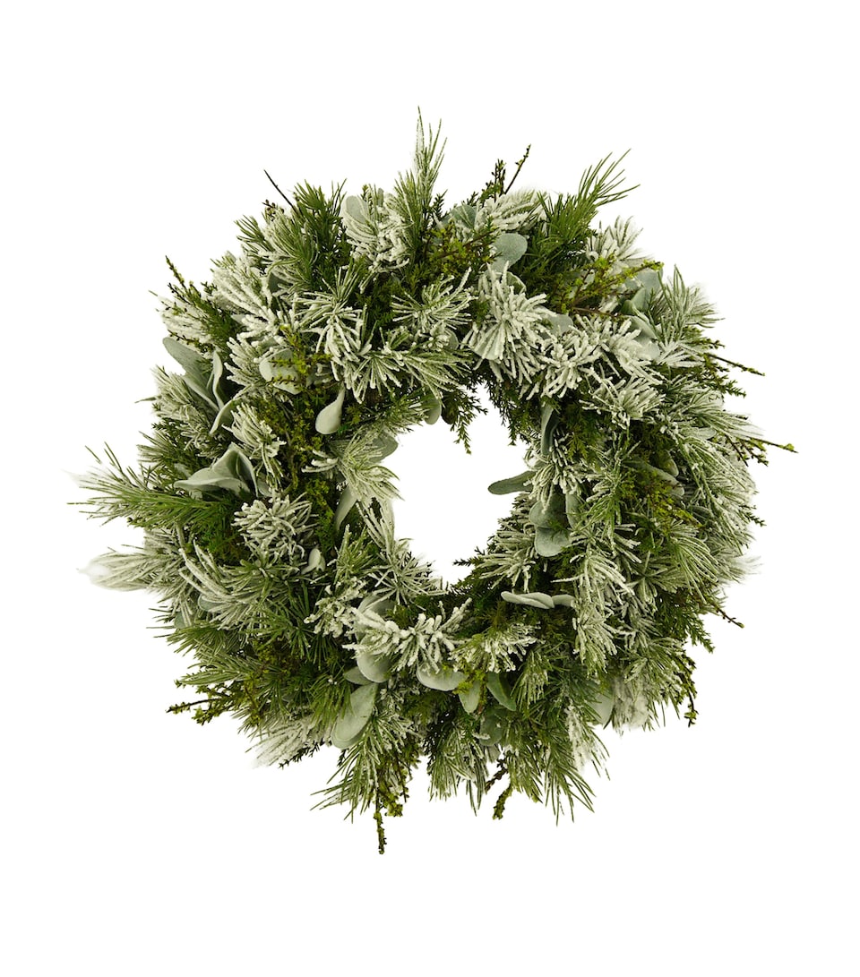 Edelpink & Goldgrün Snow and Sage Wreath White/green