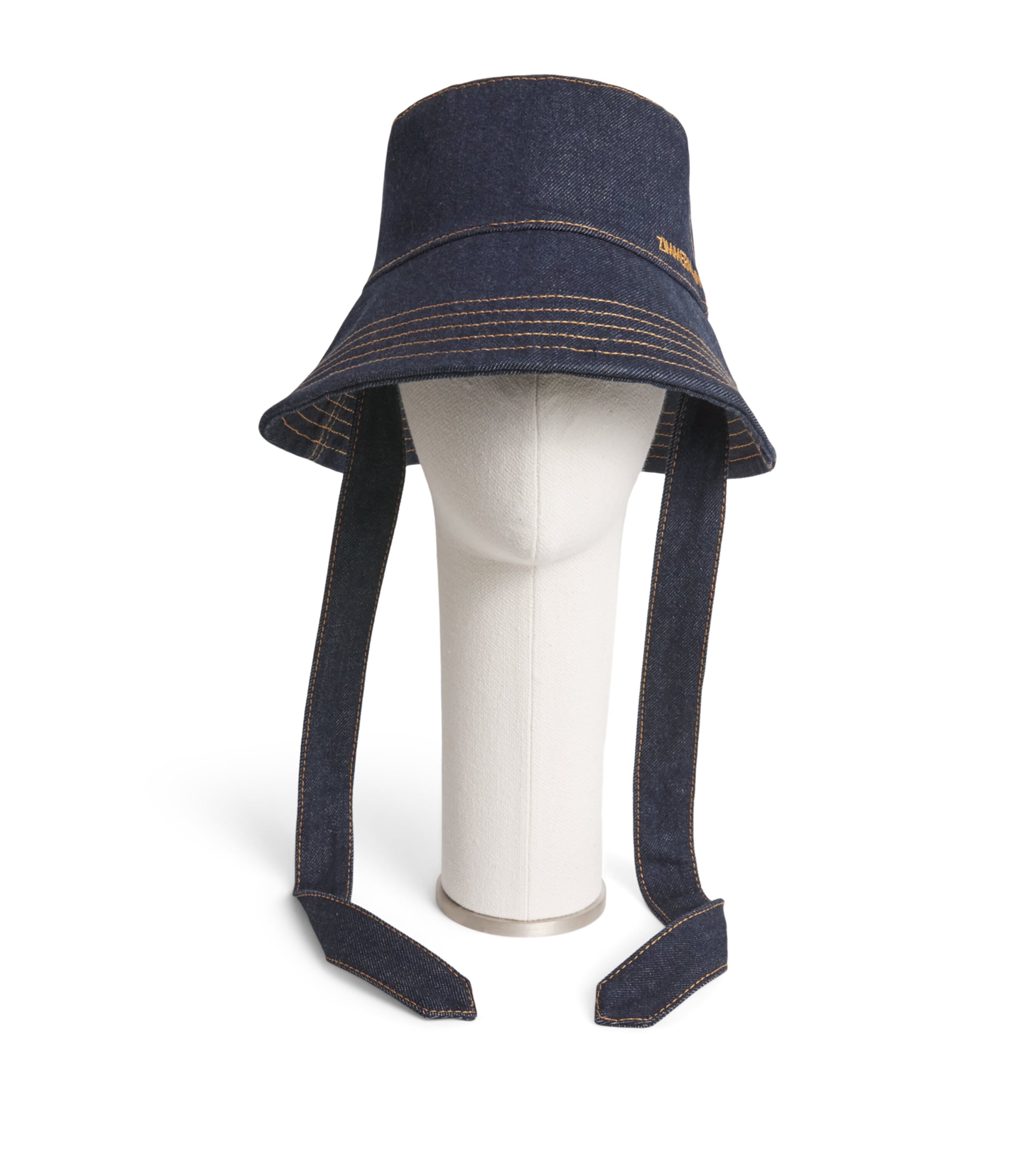 Zimmermann Denim Topstitched Bucket Hat Railway Bluerwblu