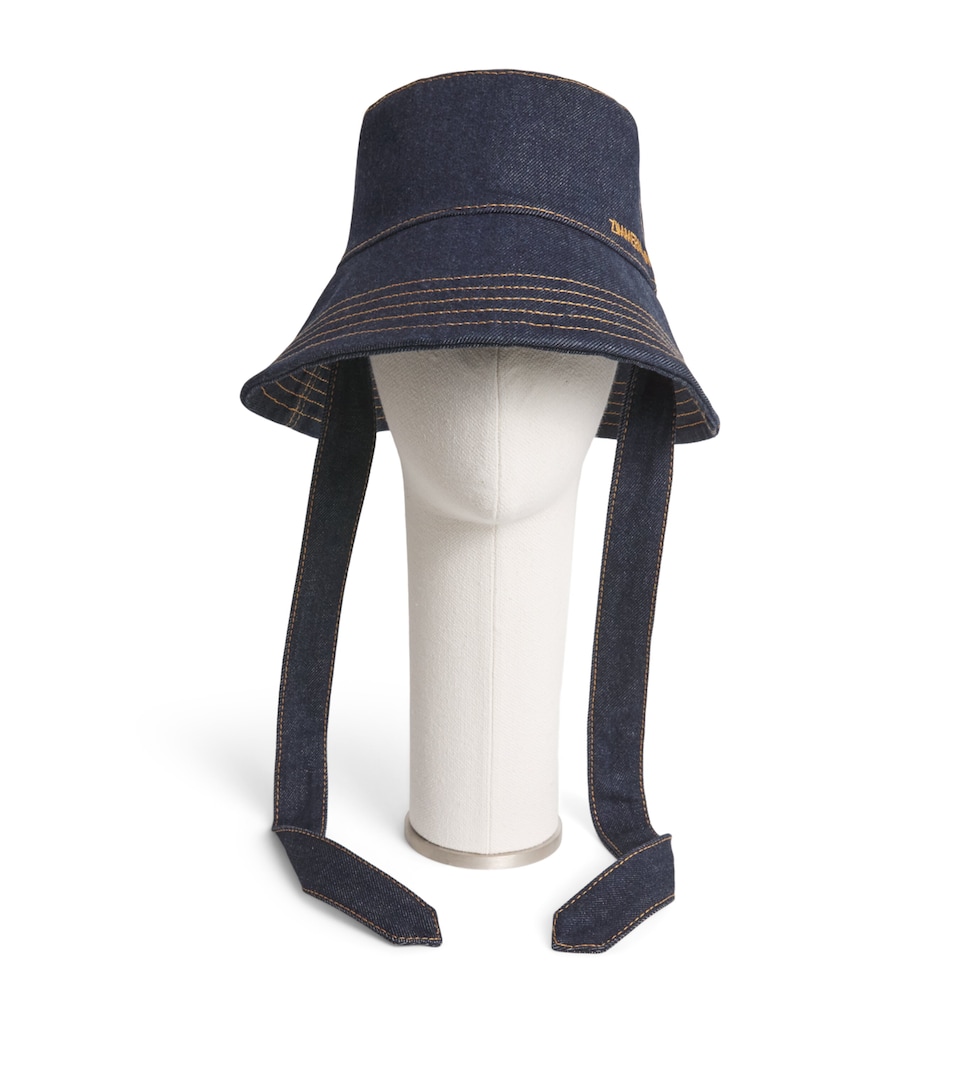 Zimmermann Denim Topstitched Bucket Hat Railway Bluerwblu