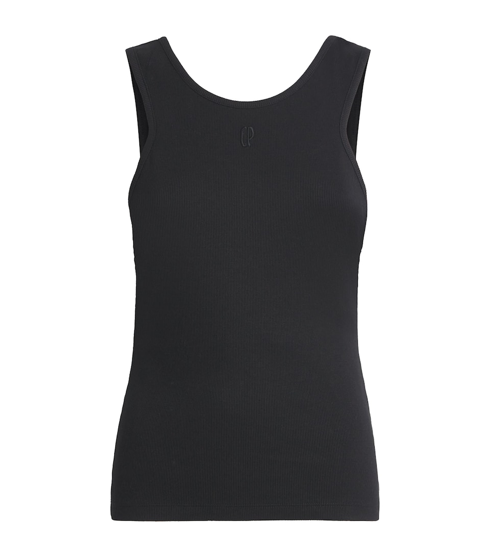 Stretch-Cotton Ribbed Tank Top