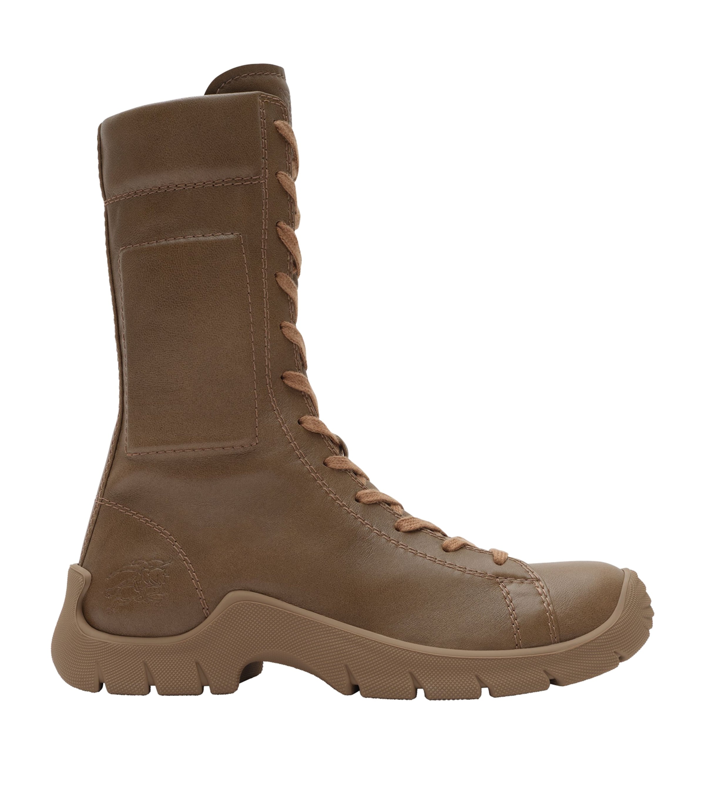 Leather Tone Lace-Up Boots