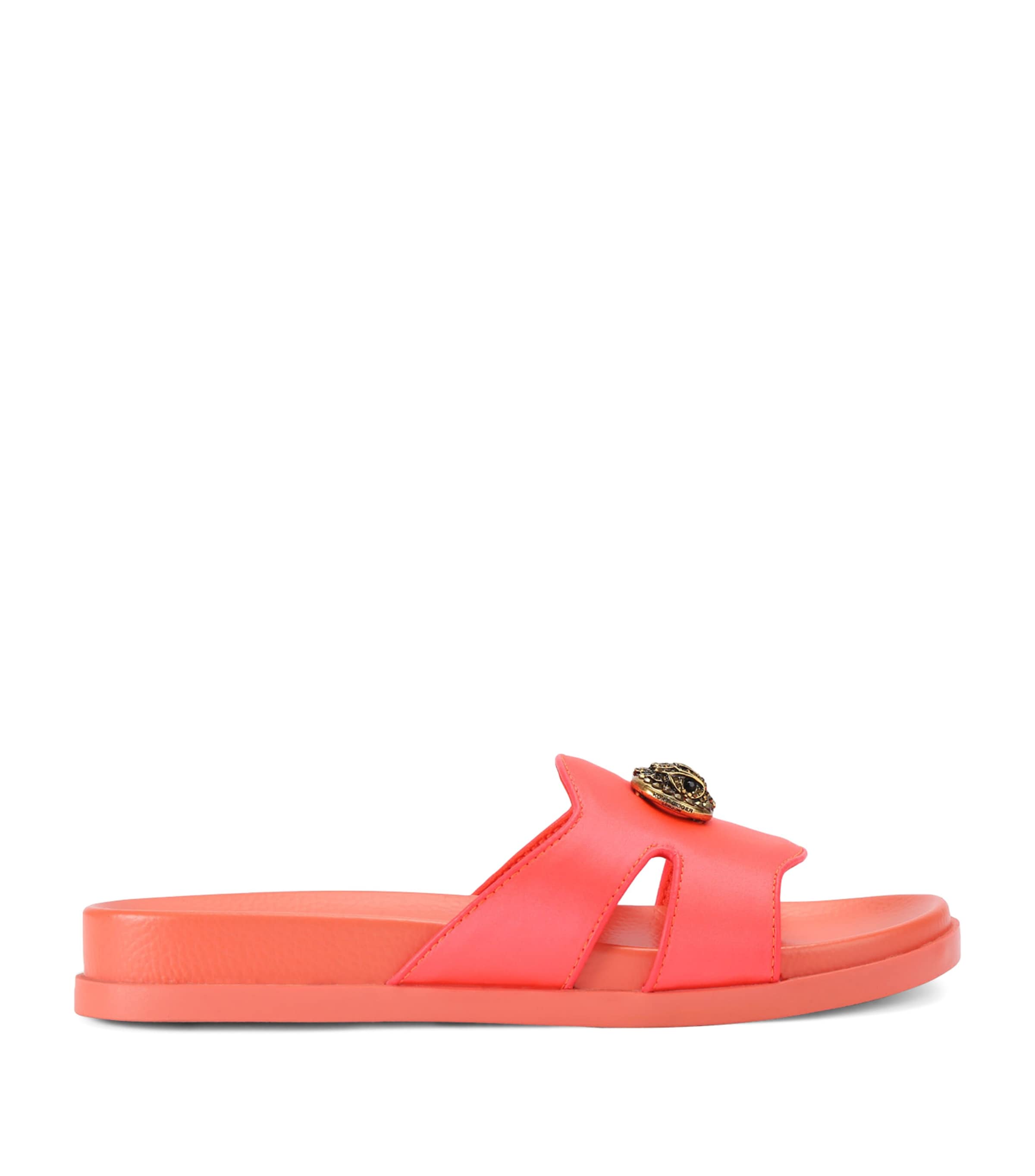 Kurt Geiger London Satin Cut-Out Chelsea Slides Orange