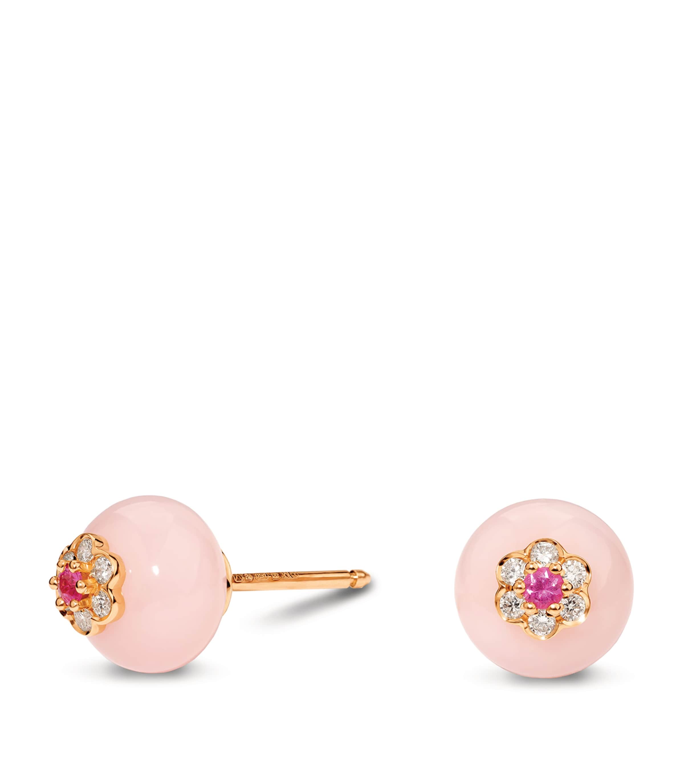 Rose Gold, Diamond and Sapphire Large Berry Stud Earrings