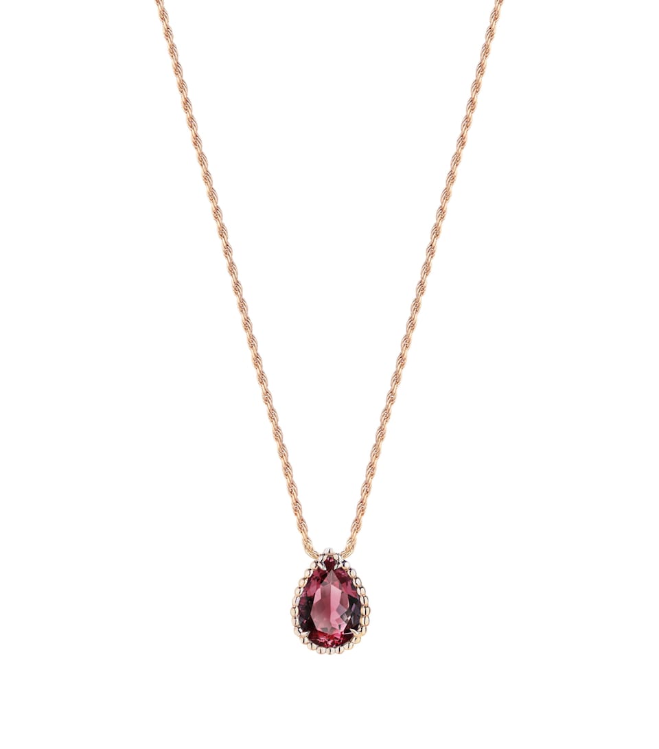 Small Rose Gold and Garnet Serpent Bohème Motif Necklace