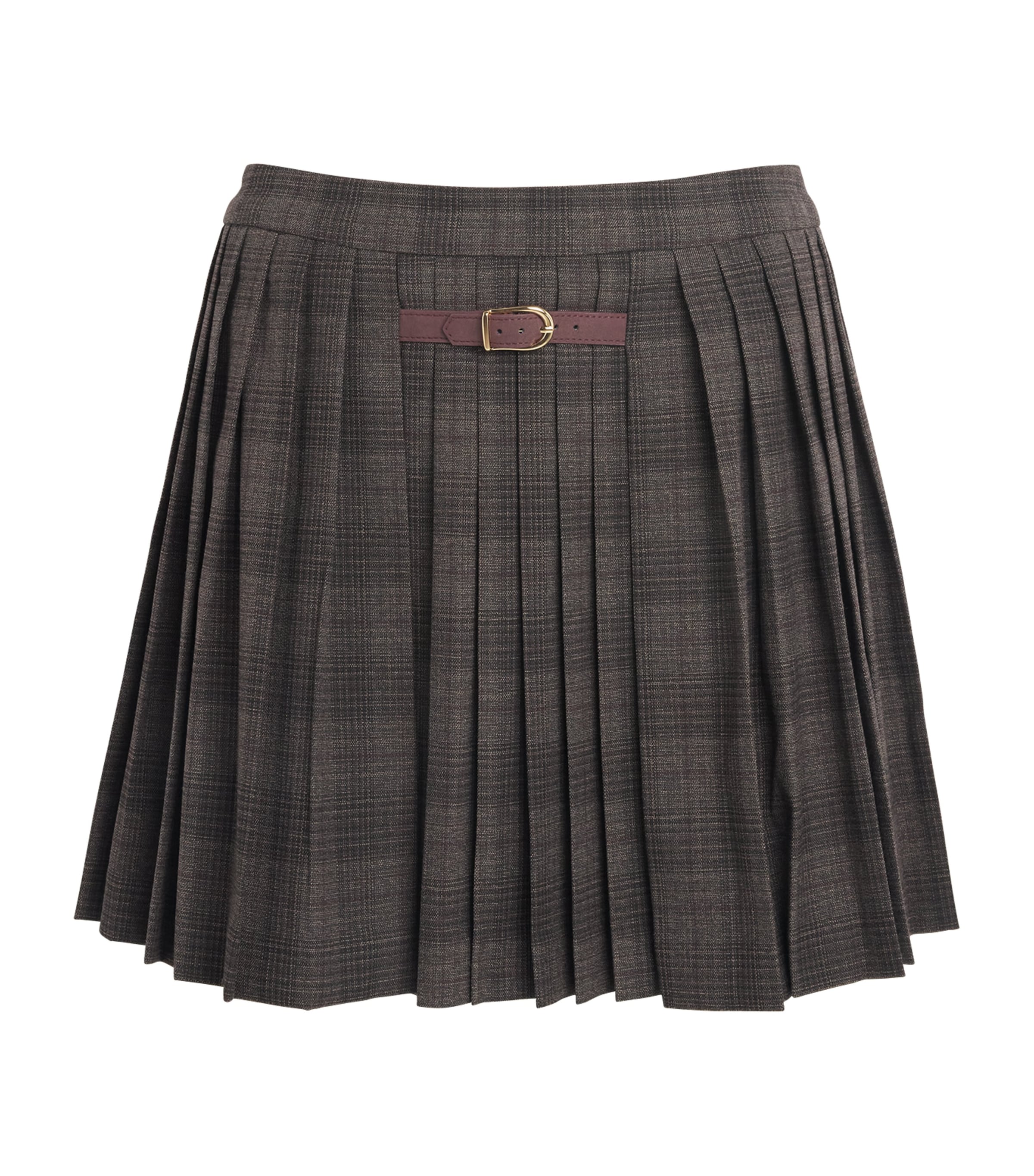 Sandro Paris Womens Check Pleated Mini Skirt Dark Grey