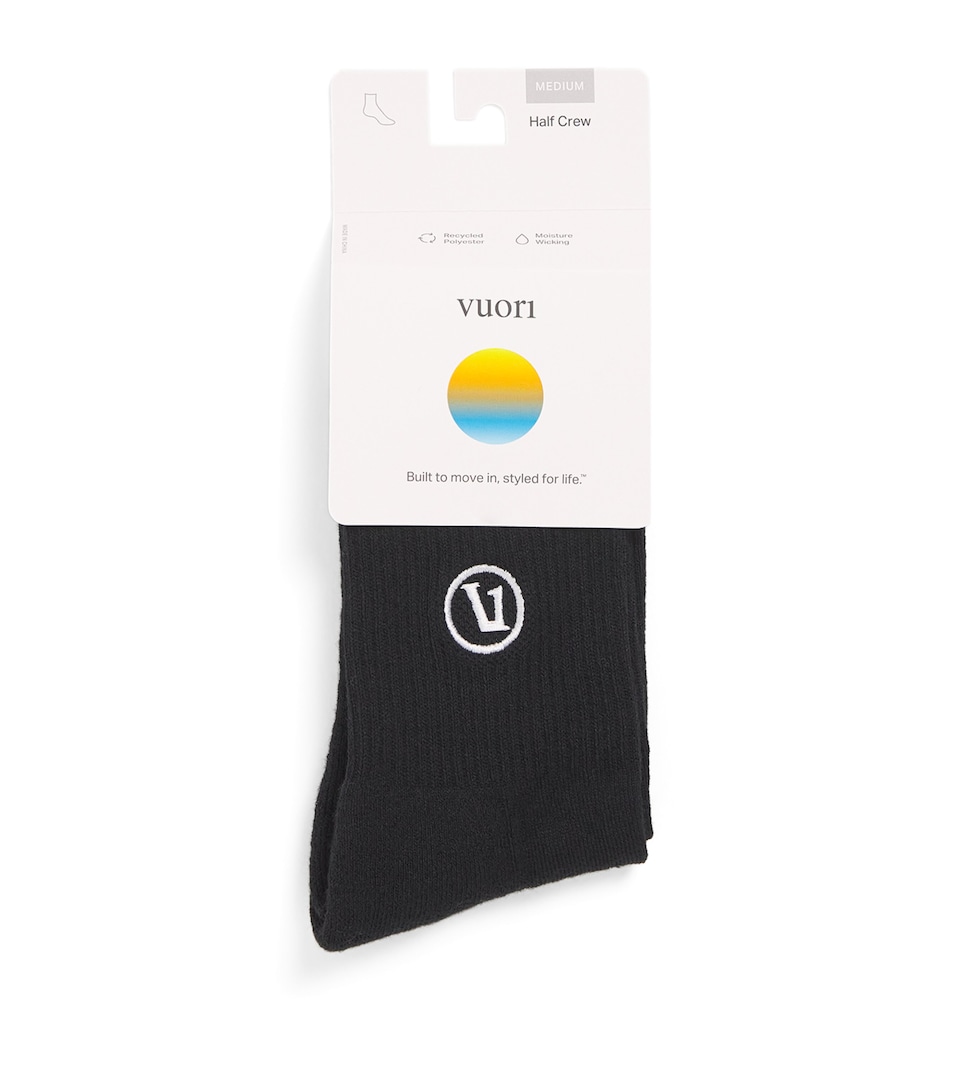 VUORI Mens 2.0 Crew Performance Socks Black/black