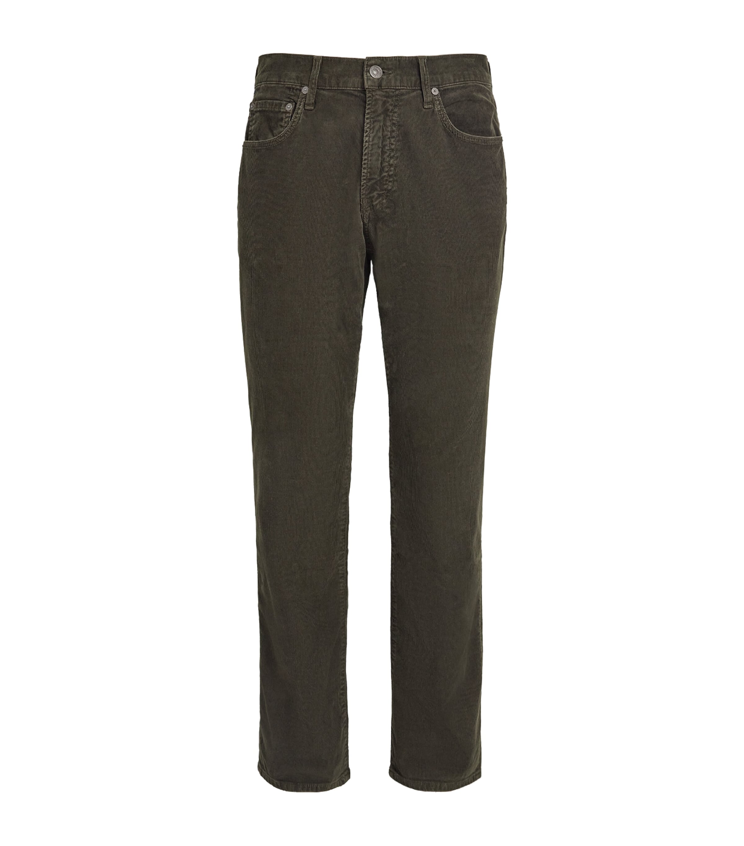 Citizens of Humanity Mens Stretch-Cotton Corduroy Elijah Straight Jeans Olive