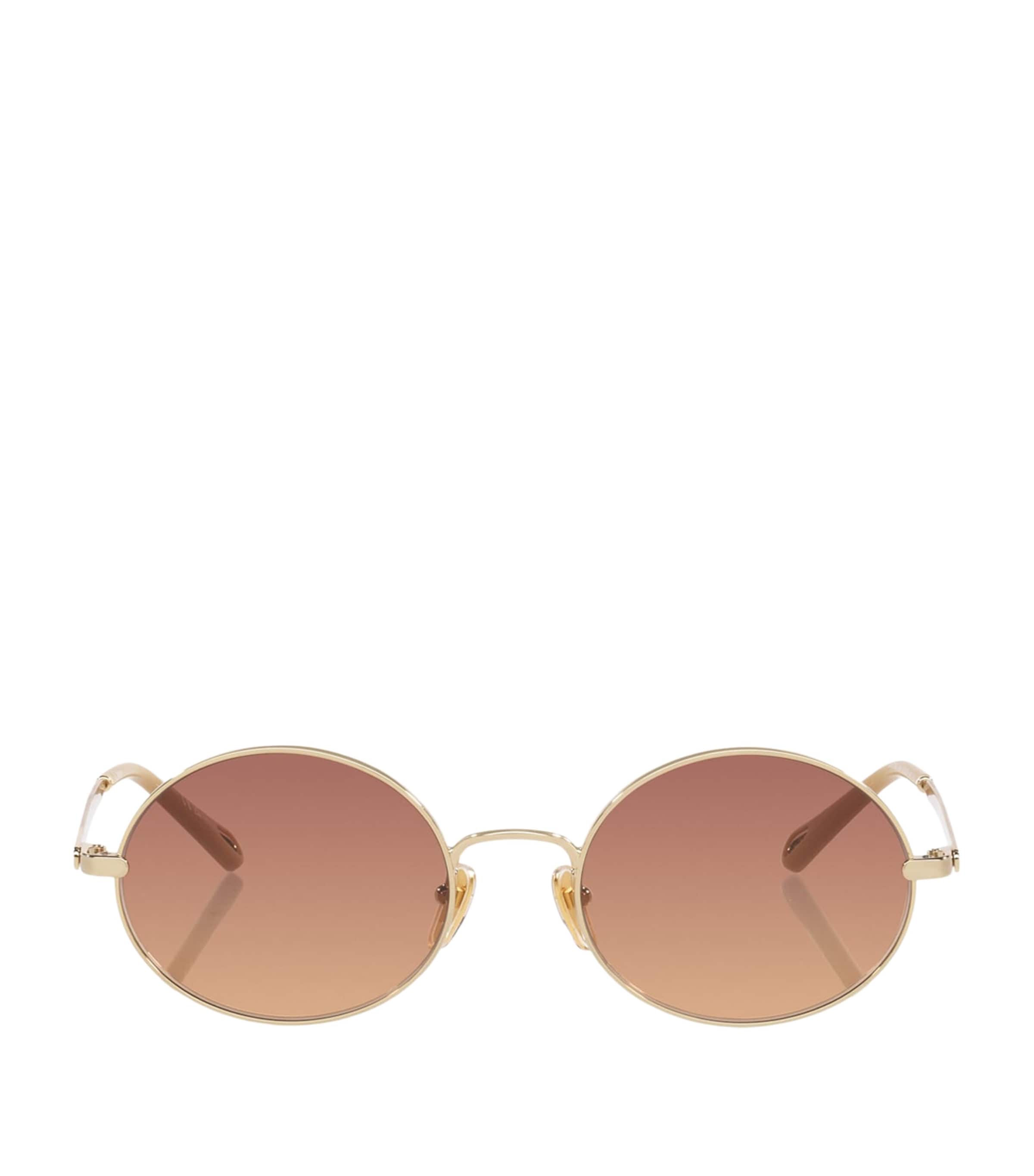 Chloé Metal Aly Round Sunglasses Gold