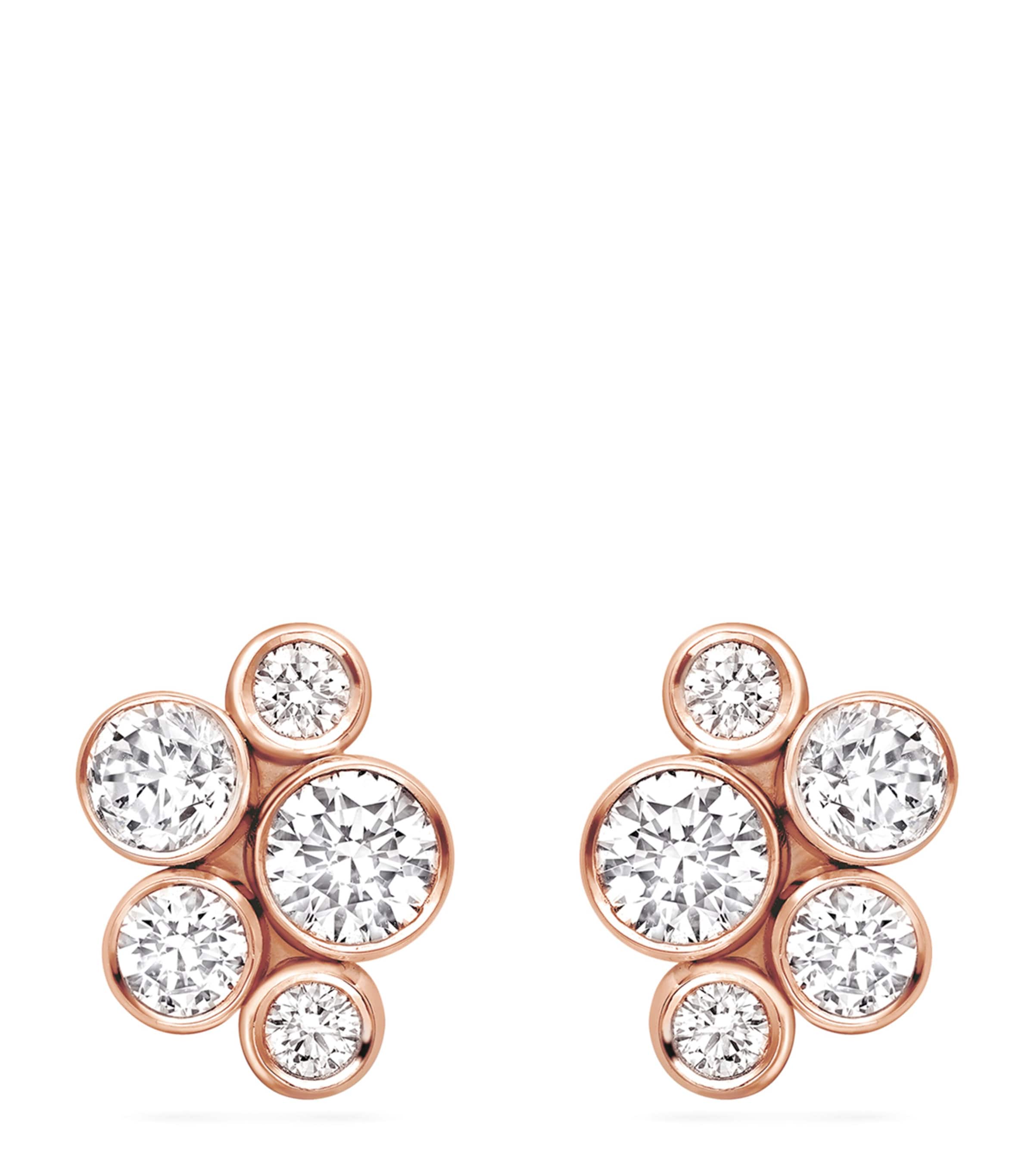 Boodles Rose Gold and Diamond Raindance Stud Earrings Carat Rose Gold