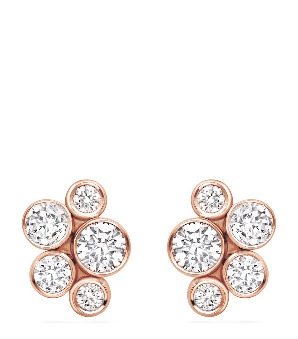 Boodles Rose Gold and Diamond Raindance Stud Earrings Carat Rose Gold