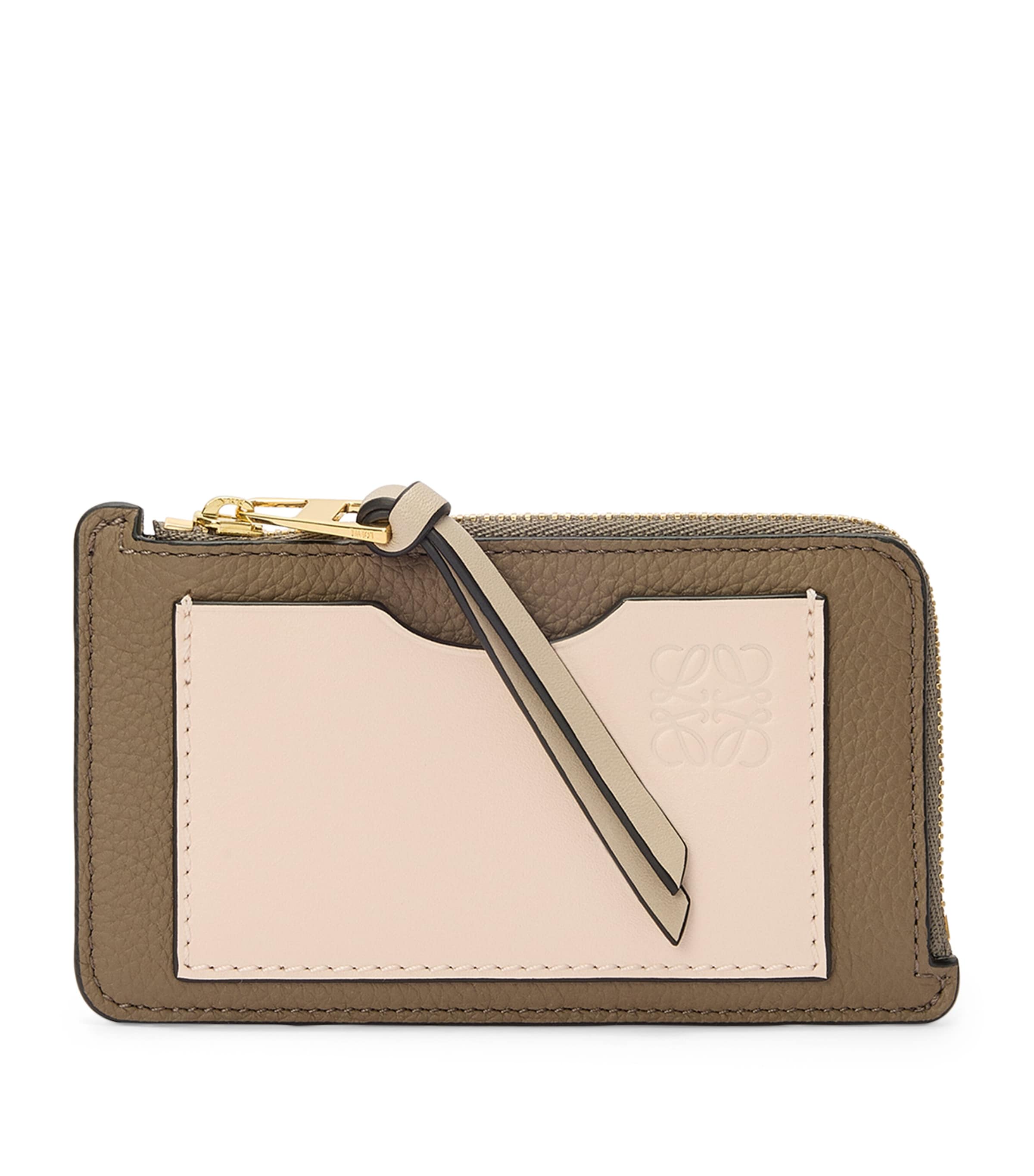 LOEWE Beige Calfskin Puzzle Edge Coin Card Holder | Harrods US