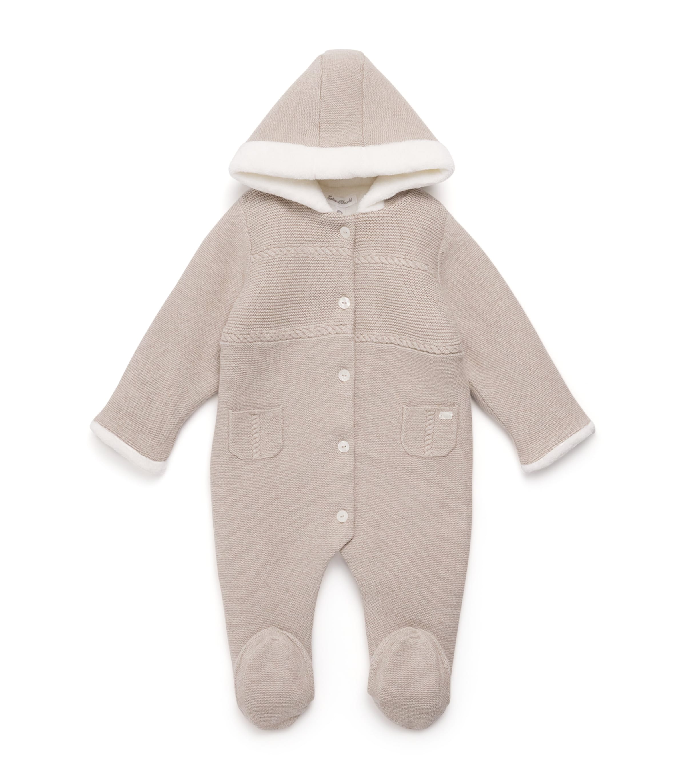 Cotton-Wool-Cashmere Hooded  All-In-One (1-18 Months)