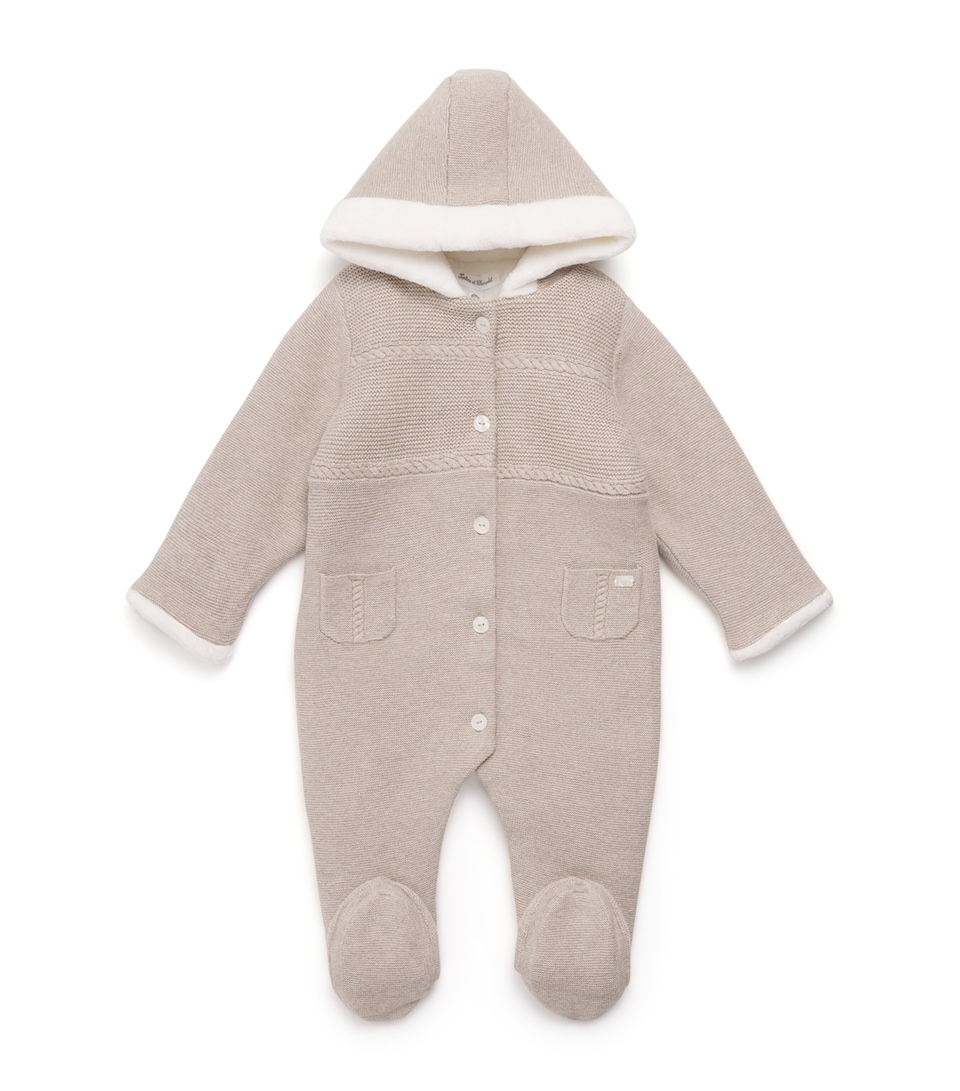 Cotton-Wool-Cashmere Hooded  All-In-One (1-18 Months)