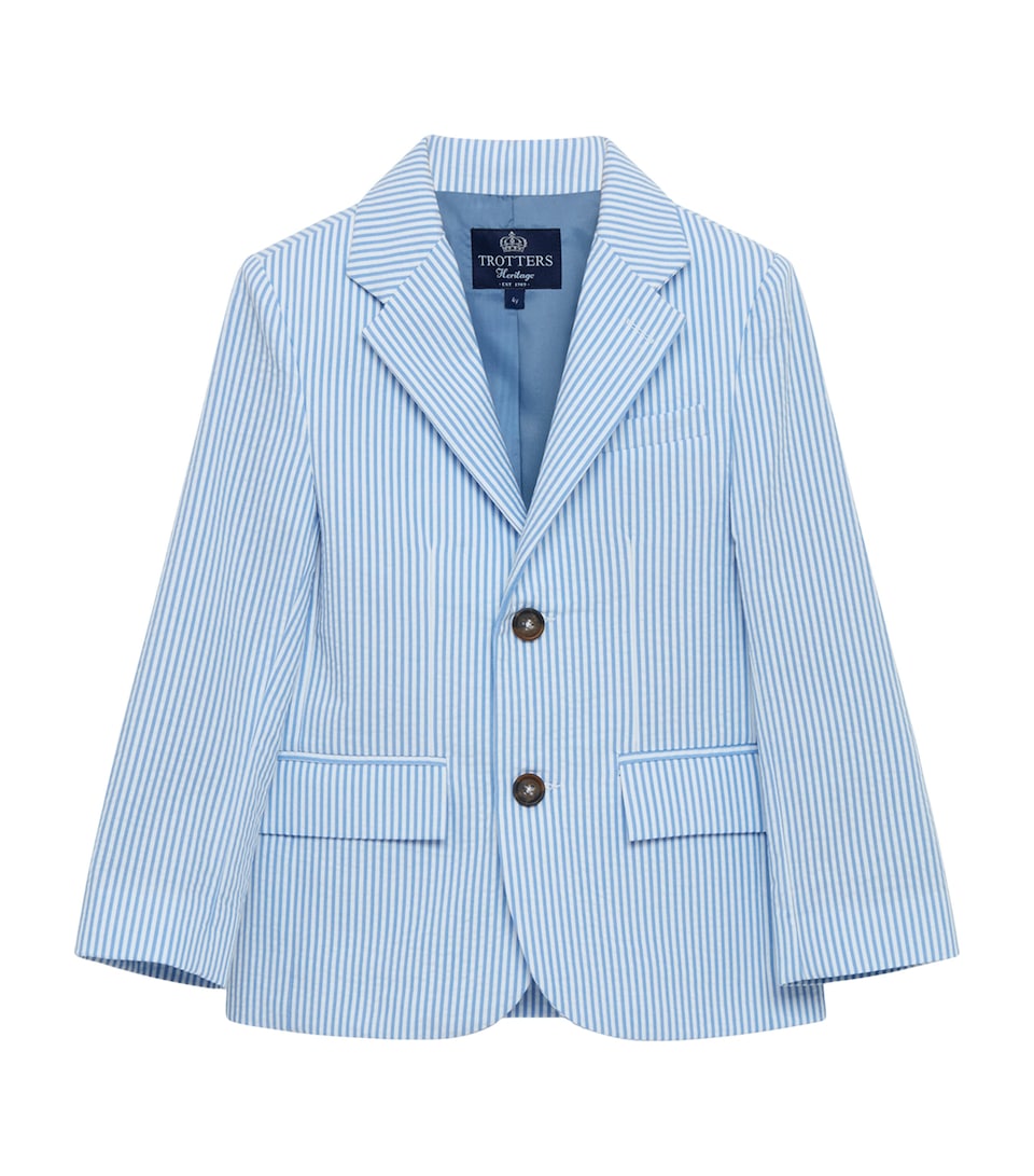 Trotters Striped Sebastian Blazer (2-5 Years) Pale Blue Stripe