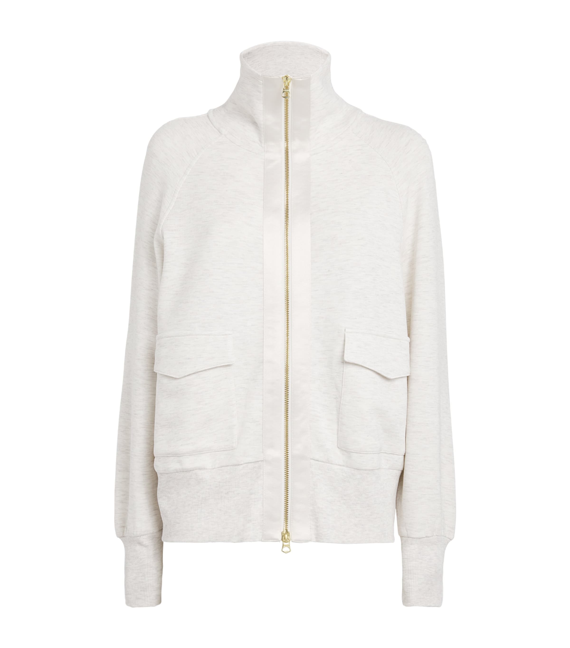 Varley Womens Roxbury Zip-Up Sweatshirt Ivory Marl