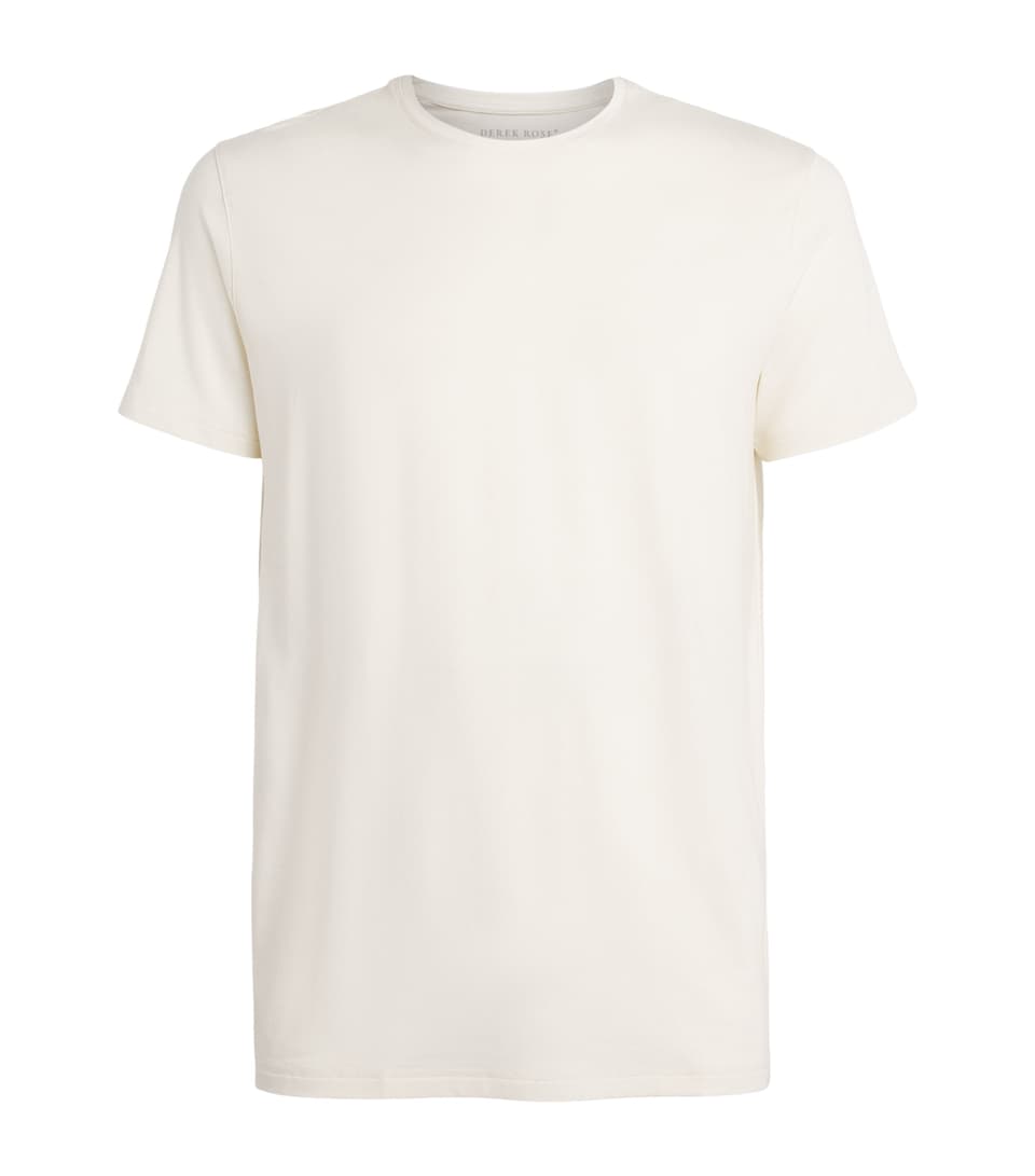 Derek Rose Mens Basel Lounge T-Shirt Bei