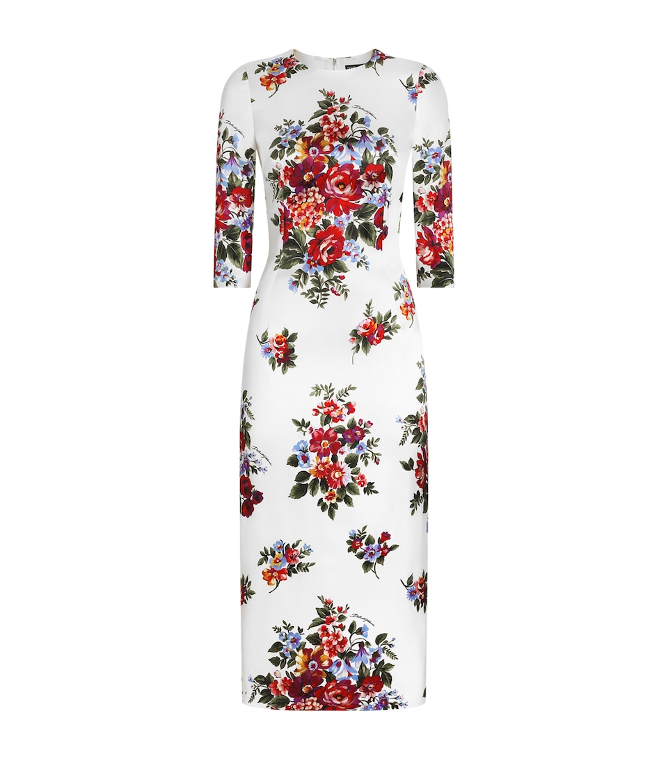Dolce&Gabbana Womens Floral Midi Dress Mazz