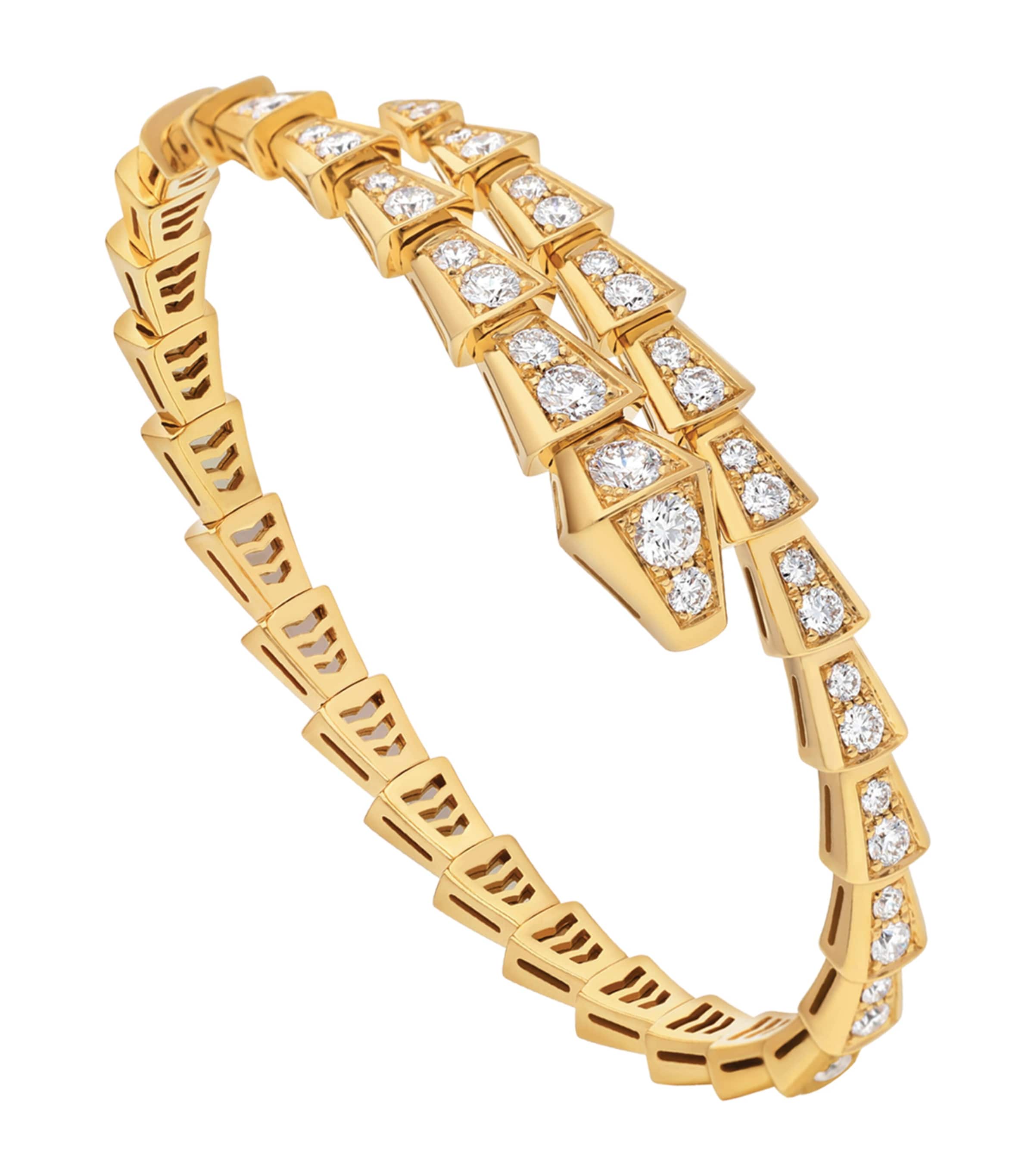 Yellow Gold and Diamond Serpenti Viper Bracelet