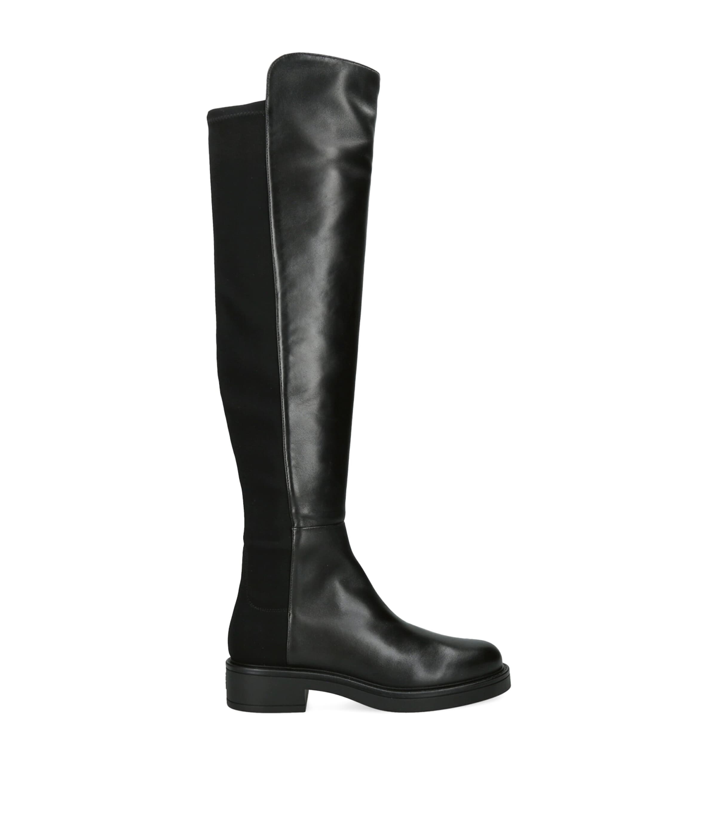 Stuart Weitzman Leather and Suede Celia Riding Boots Black