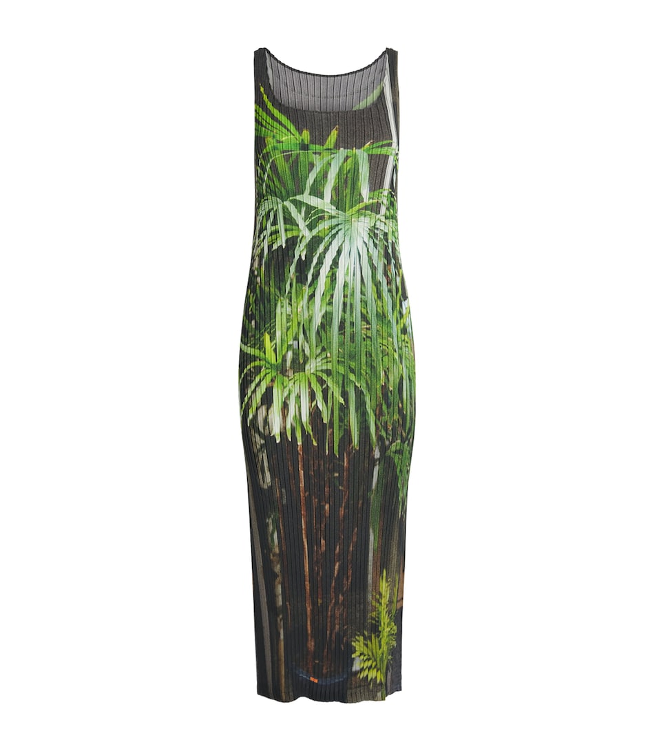 Issey Miyake Womens Urban Jungle Pleats Midi Dress Black Hued
